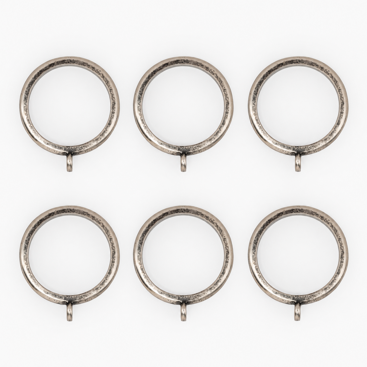 Curtain Rings - Antique Nickel - Set of 6#Size_1.25"#Fits Rod Diameter_1.25"