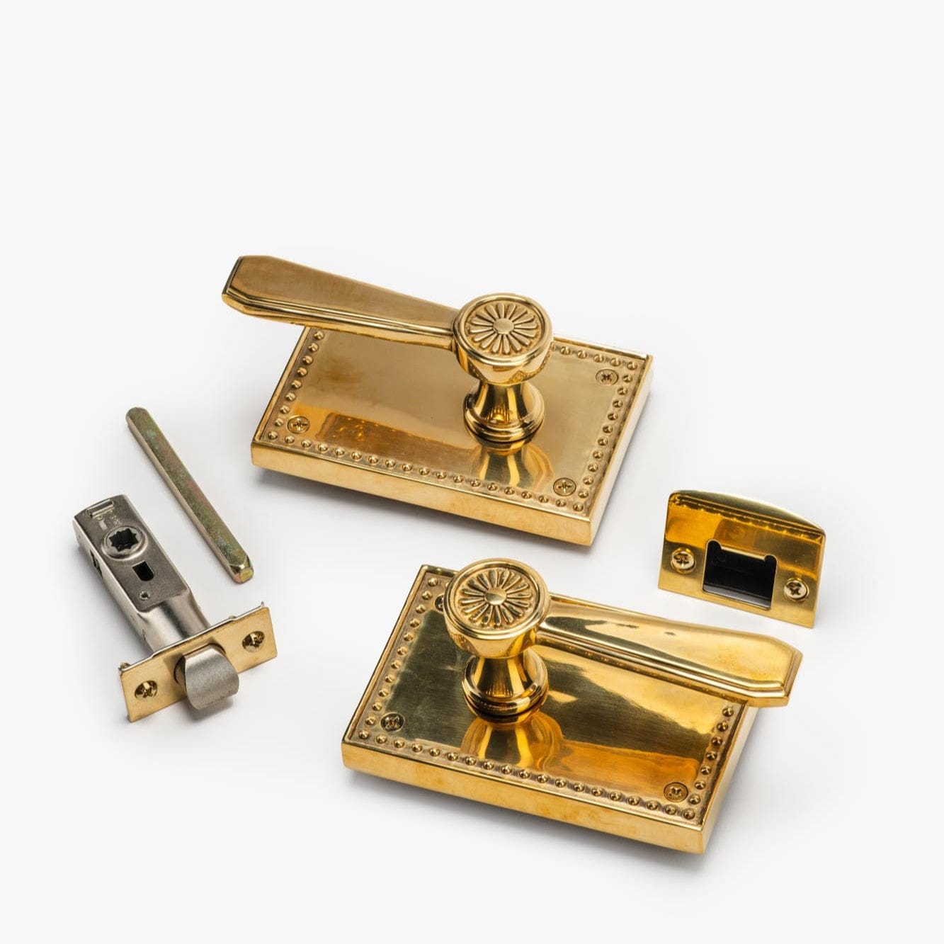 Marie Horizontal Passage Door Lever Set - Unlacquered Brass