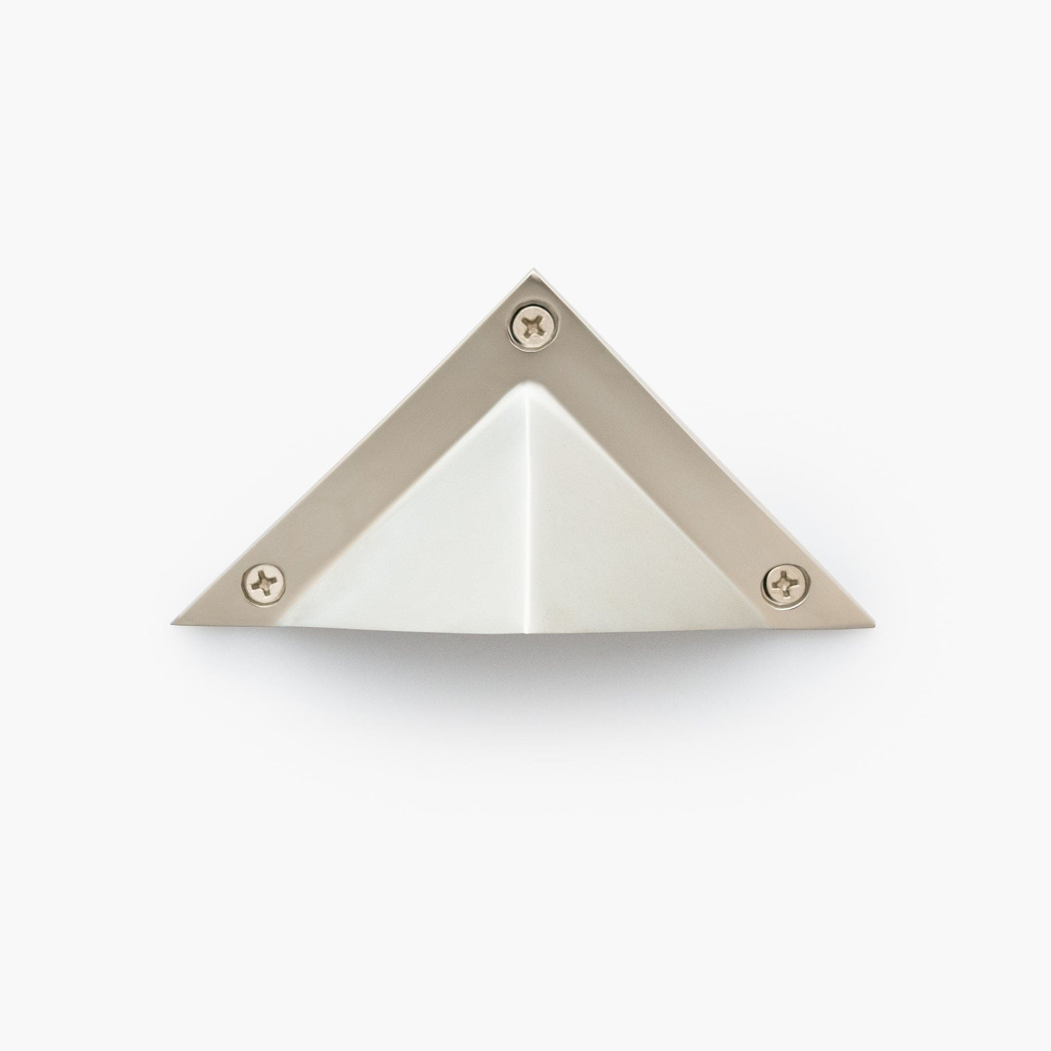 Triangle Solid Brass Bin Pull (3.5" c-c) - Polished Nickel