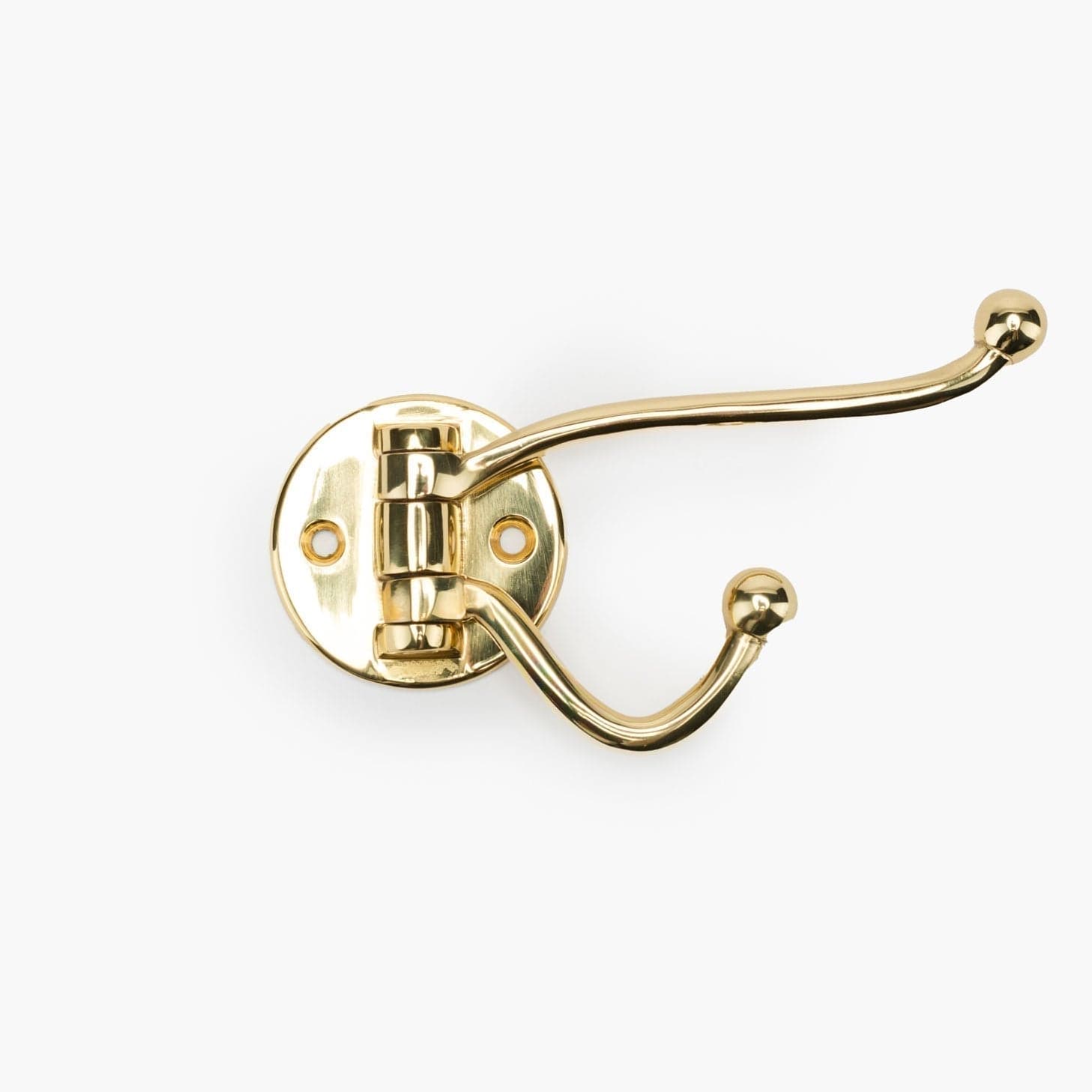 Pixie Double Hook - Polished Brass