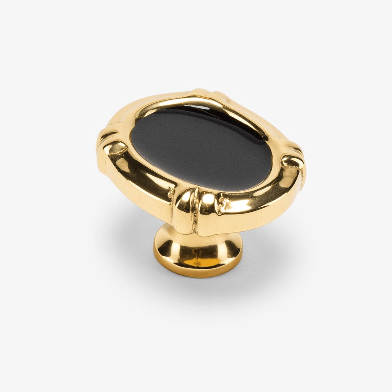 Intaglio Enamel Knob - Black