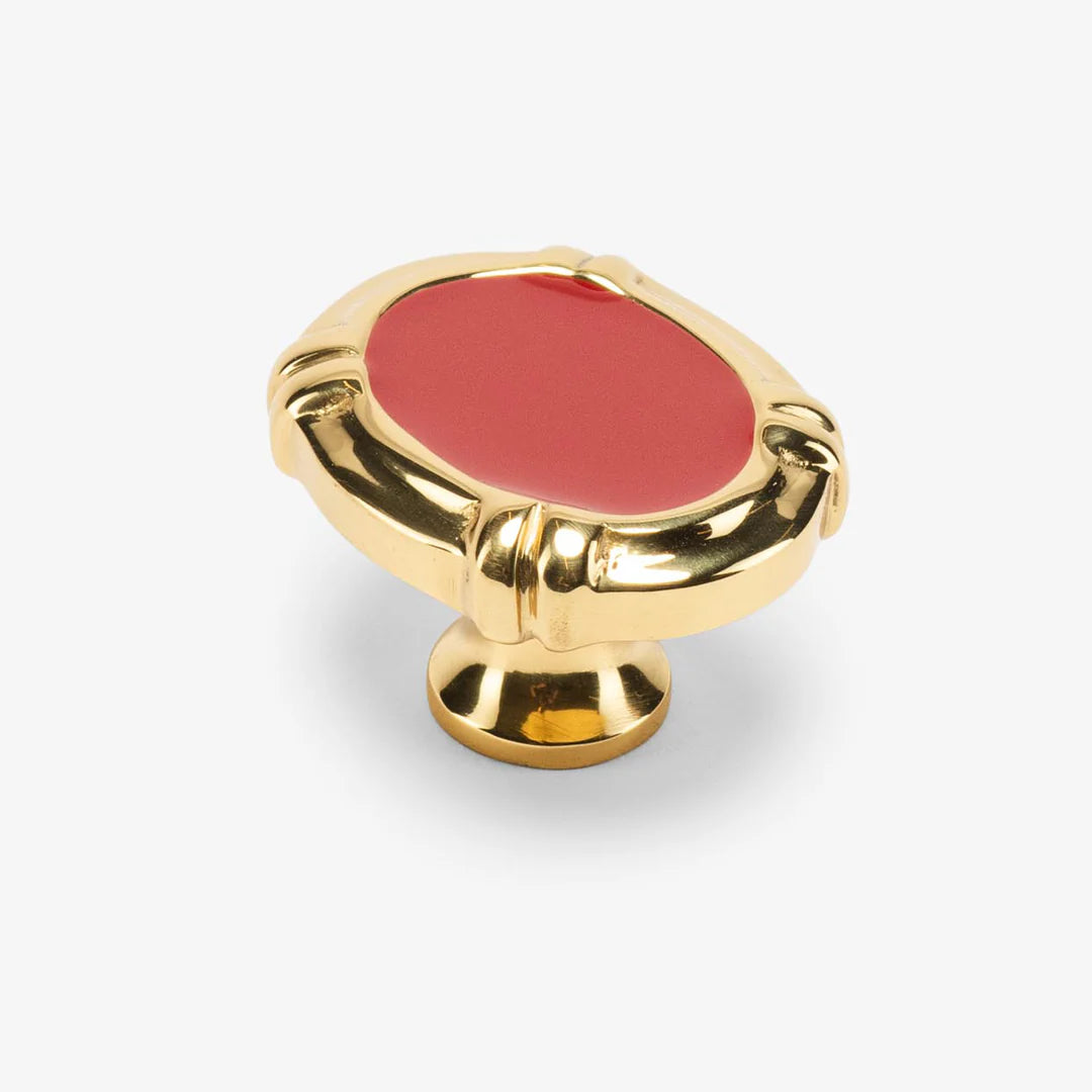 Intaglio Enamel Knob - Oxblood