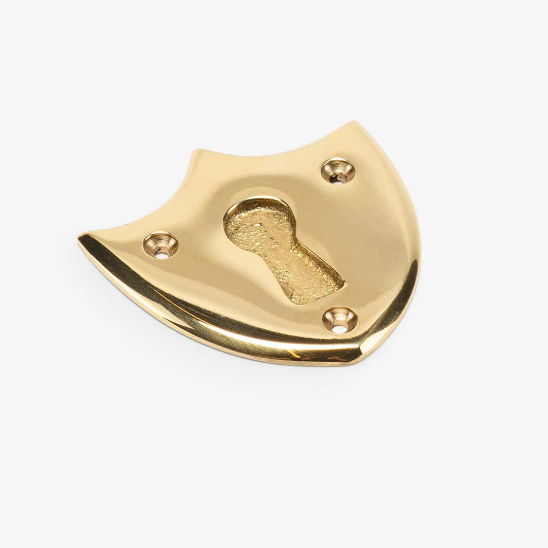 Crest Keyhole Escutcheon - Polished Brass