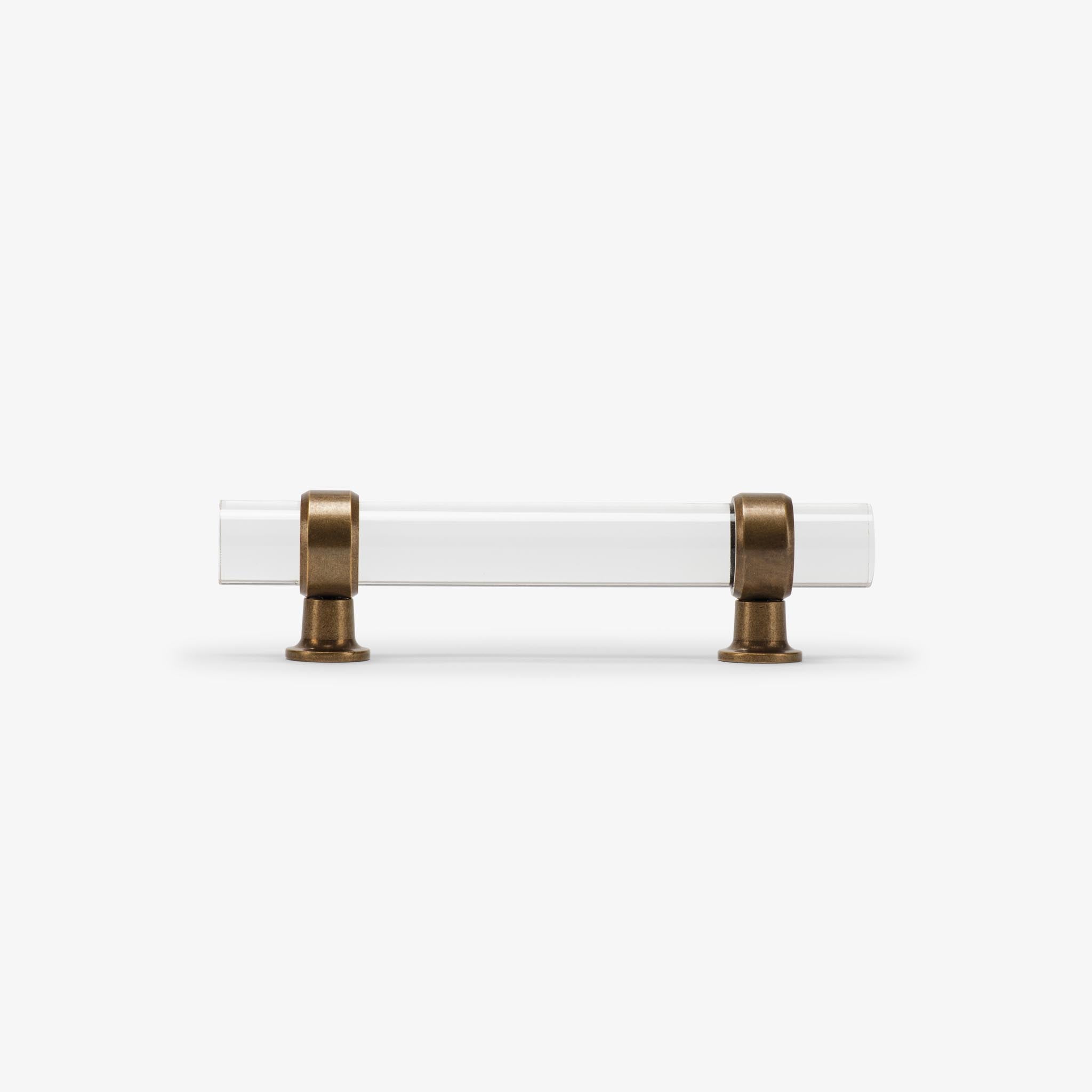 Glasgow Lucite Bar Pull - Burnished Brass