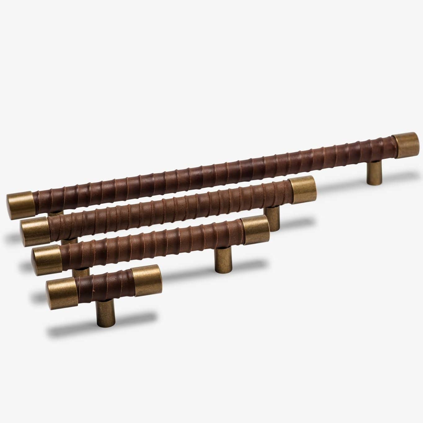 Lexington 3" Wrapped T Pull - Burnished Brass - Espresso