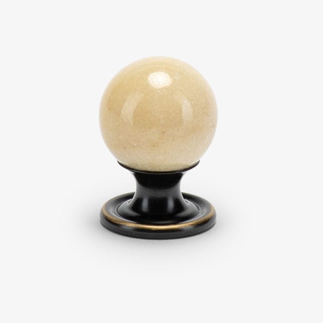 Valencia 1" Alabaster Round Knob - Oil Rubbed Bronze