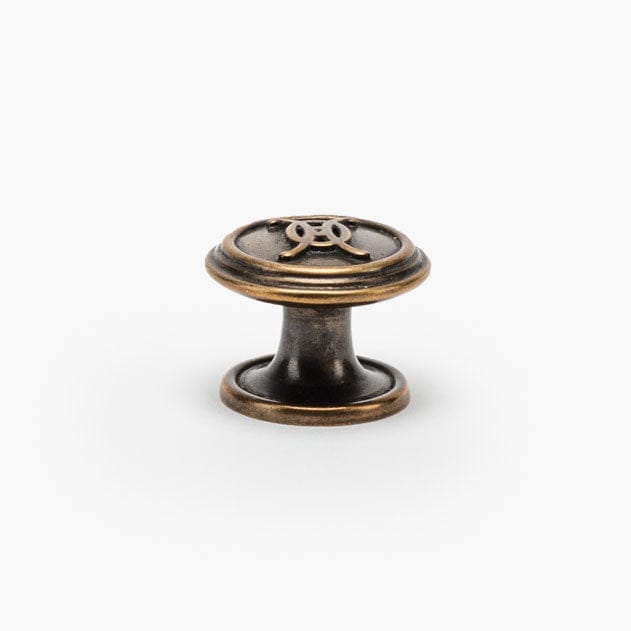 Valencia Logo 1" Knob - Burnished Brass