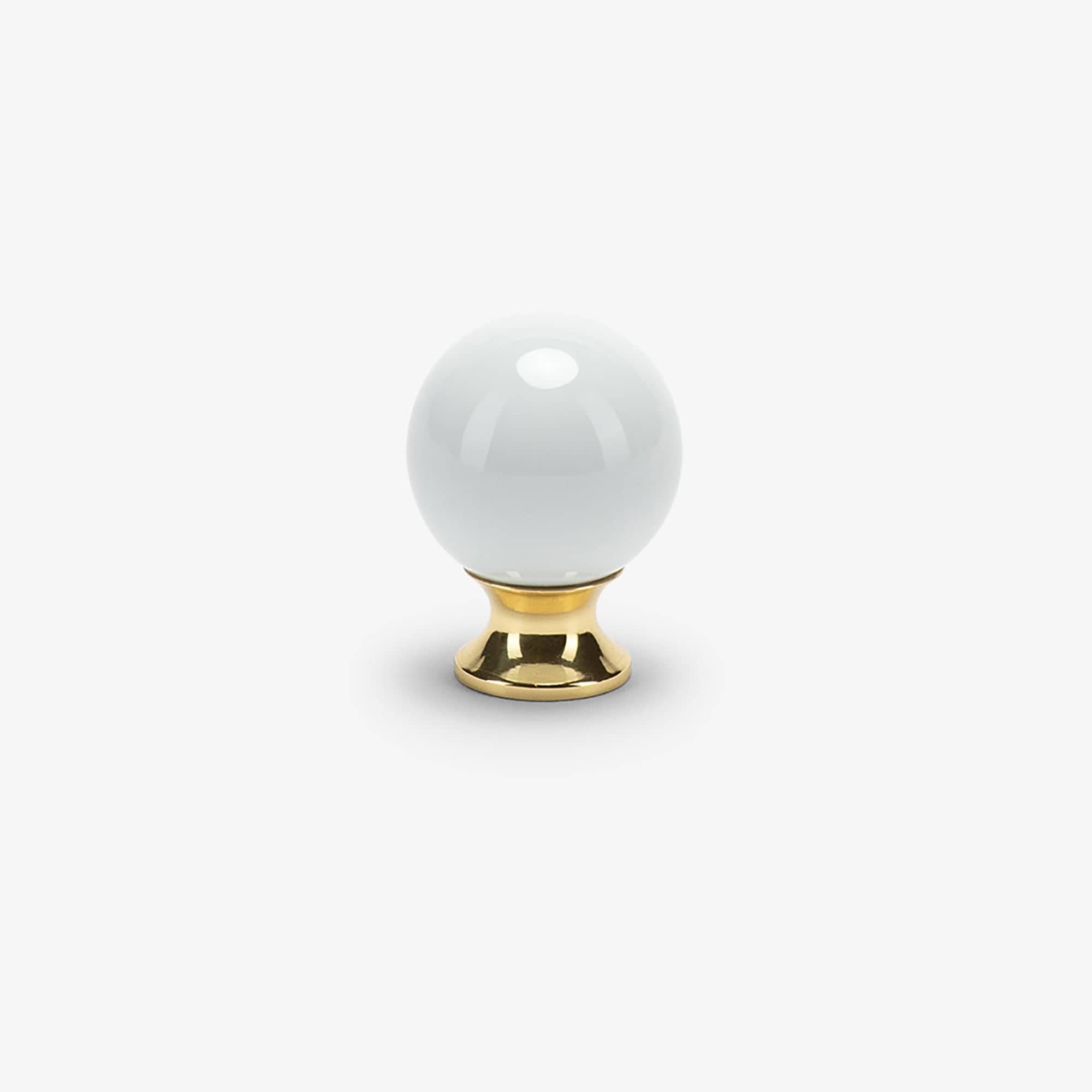 Clementine Porcelain Knob - Polished Brass