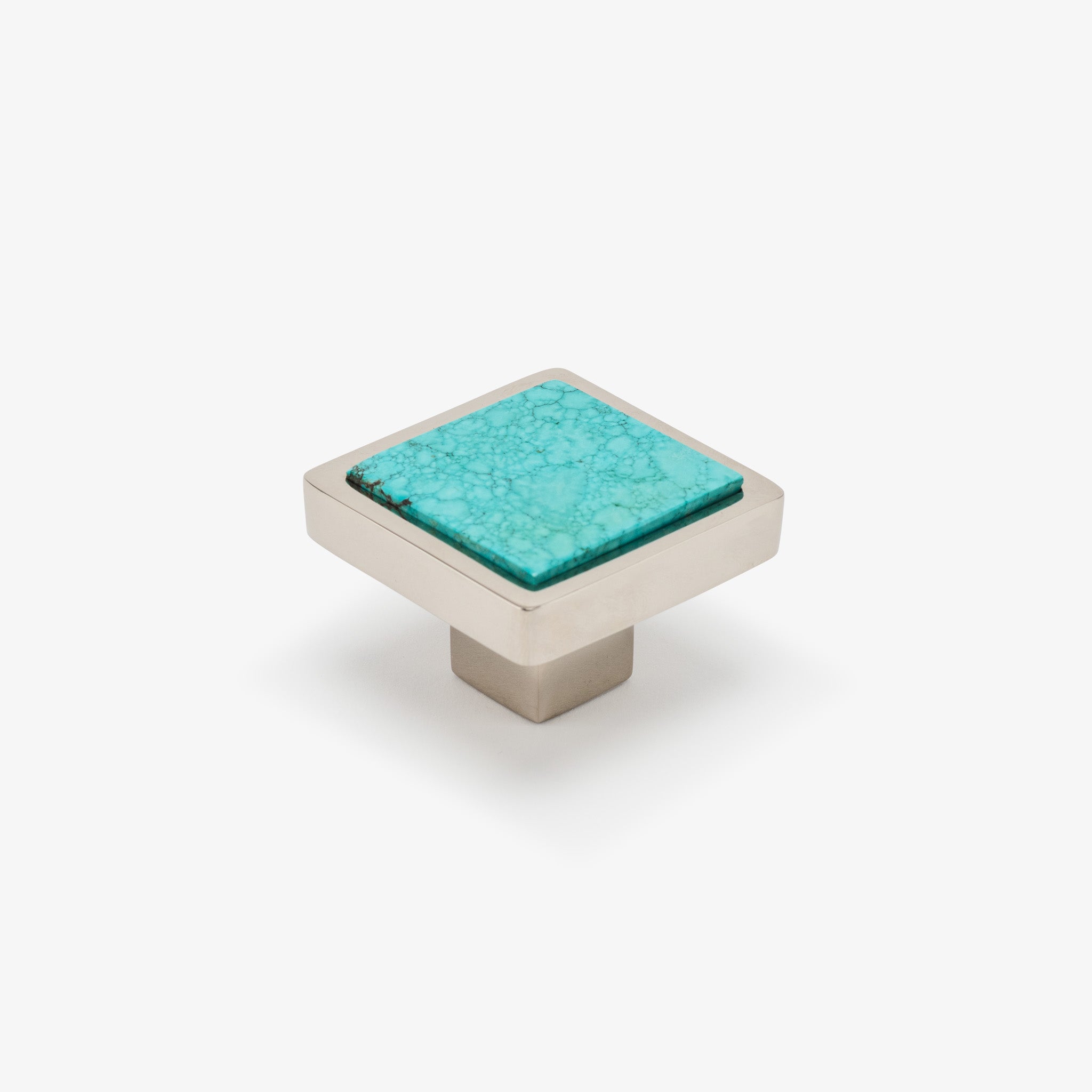Horne 1.89" Turquoise Knob - Polished Nickel