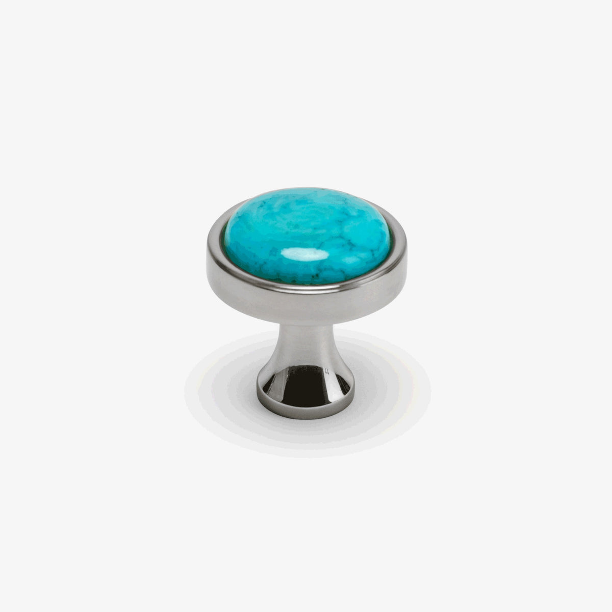 Lane 1.40" Turquoise Knob - Polished Nickel