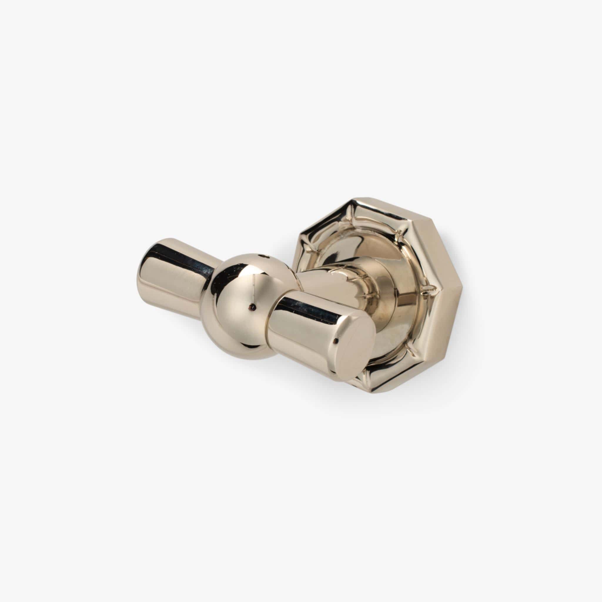Bamboo Brass Double Hook - Polished Nickel