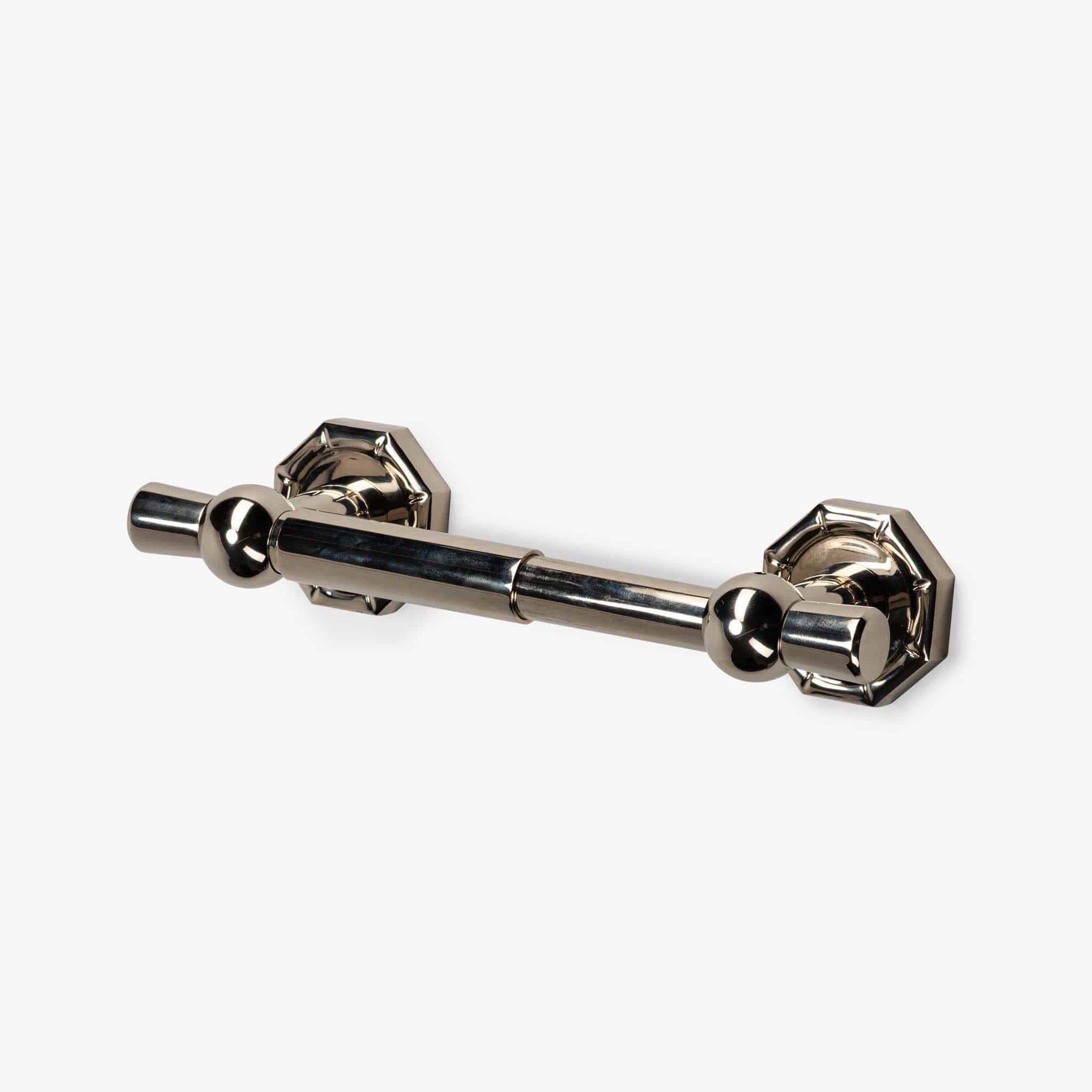 Bamboo Brass Spring Bar Toilet Paper Holder - Polished Nickel