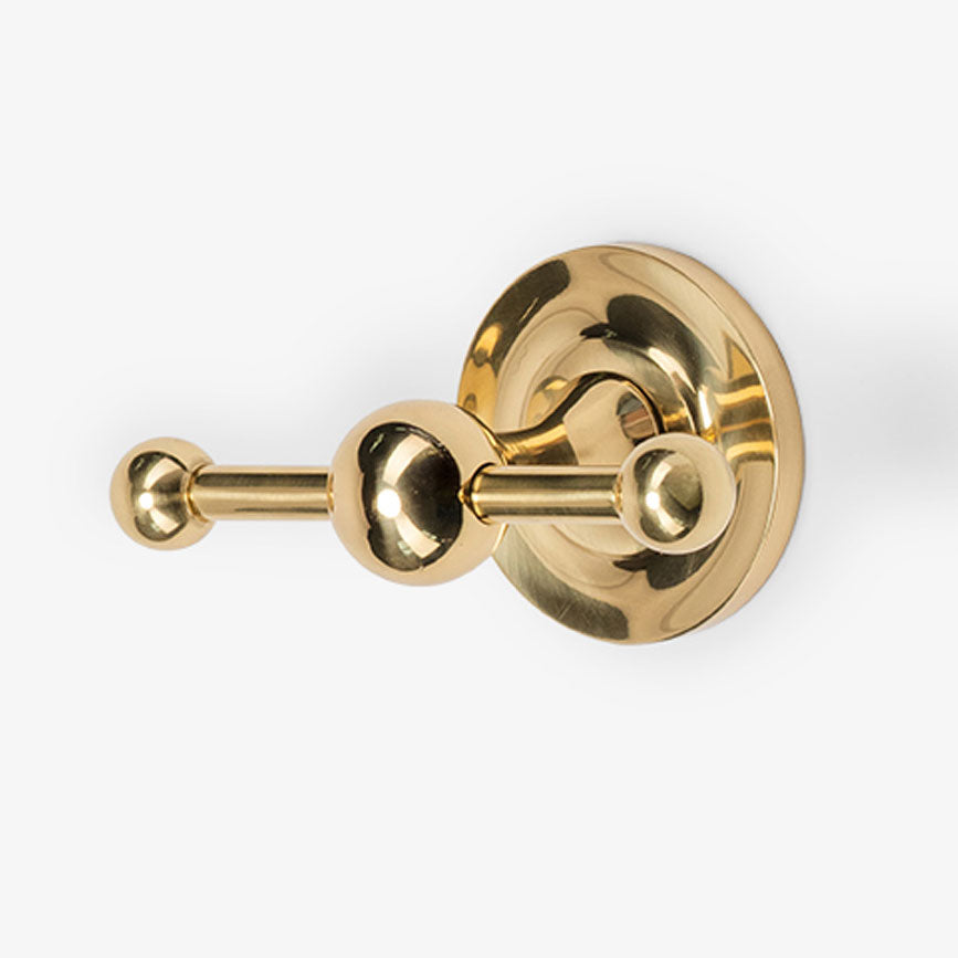 Cosmos Brass Double Hook - Polished Brass