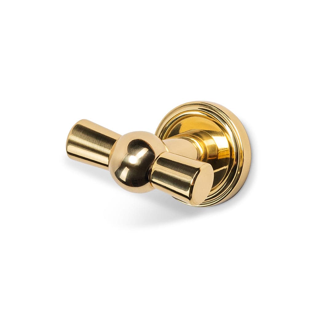 Alden Brass Double Hook - Polished Brass