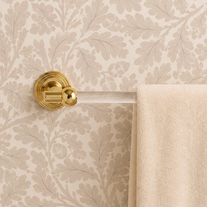 Laurel 24" Lucite Towel Bar - Polished Brass