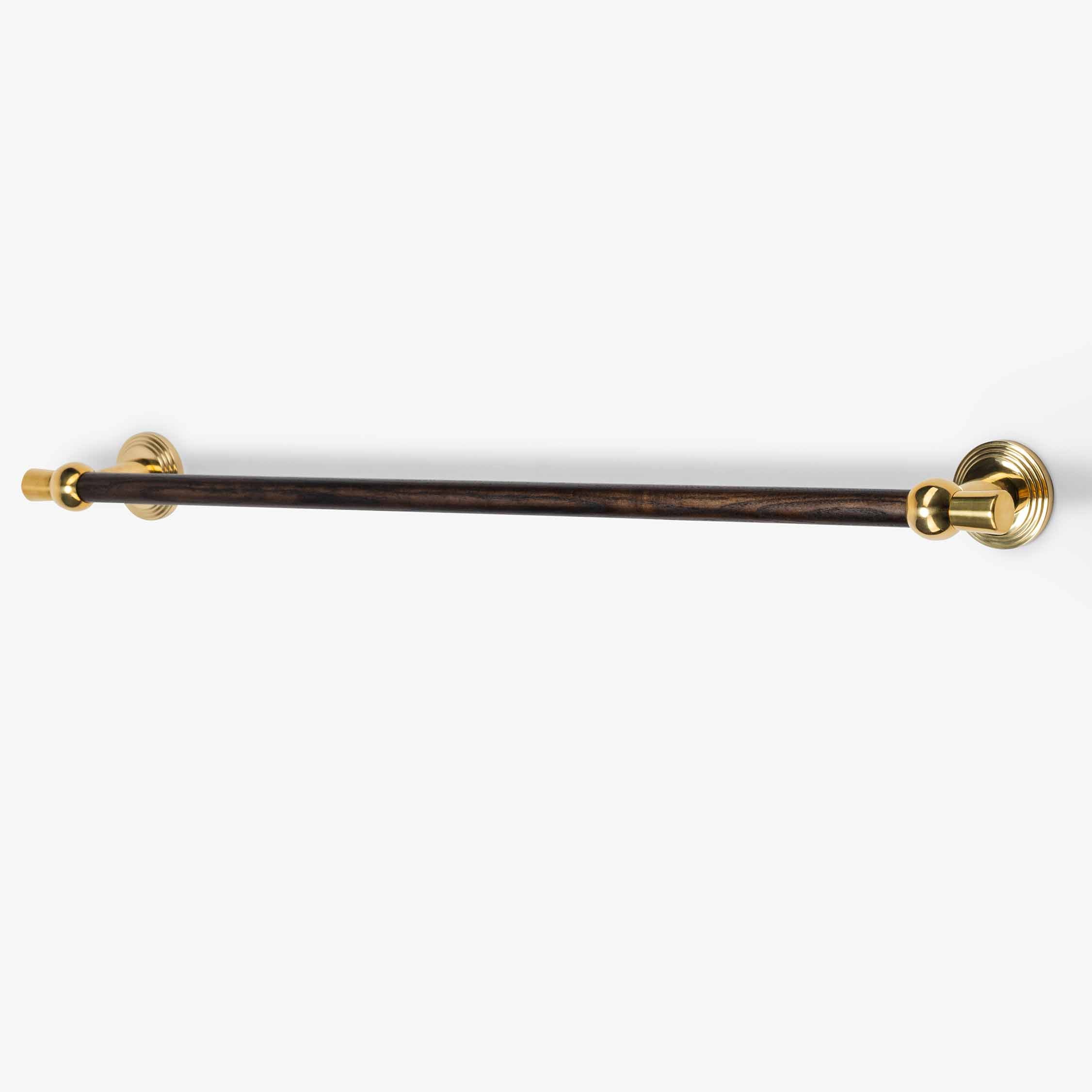 Laurel 24" Wood Towel Bar- Unlacquered Brass