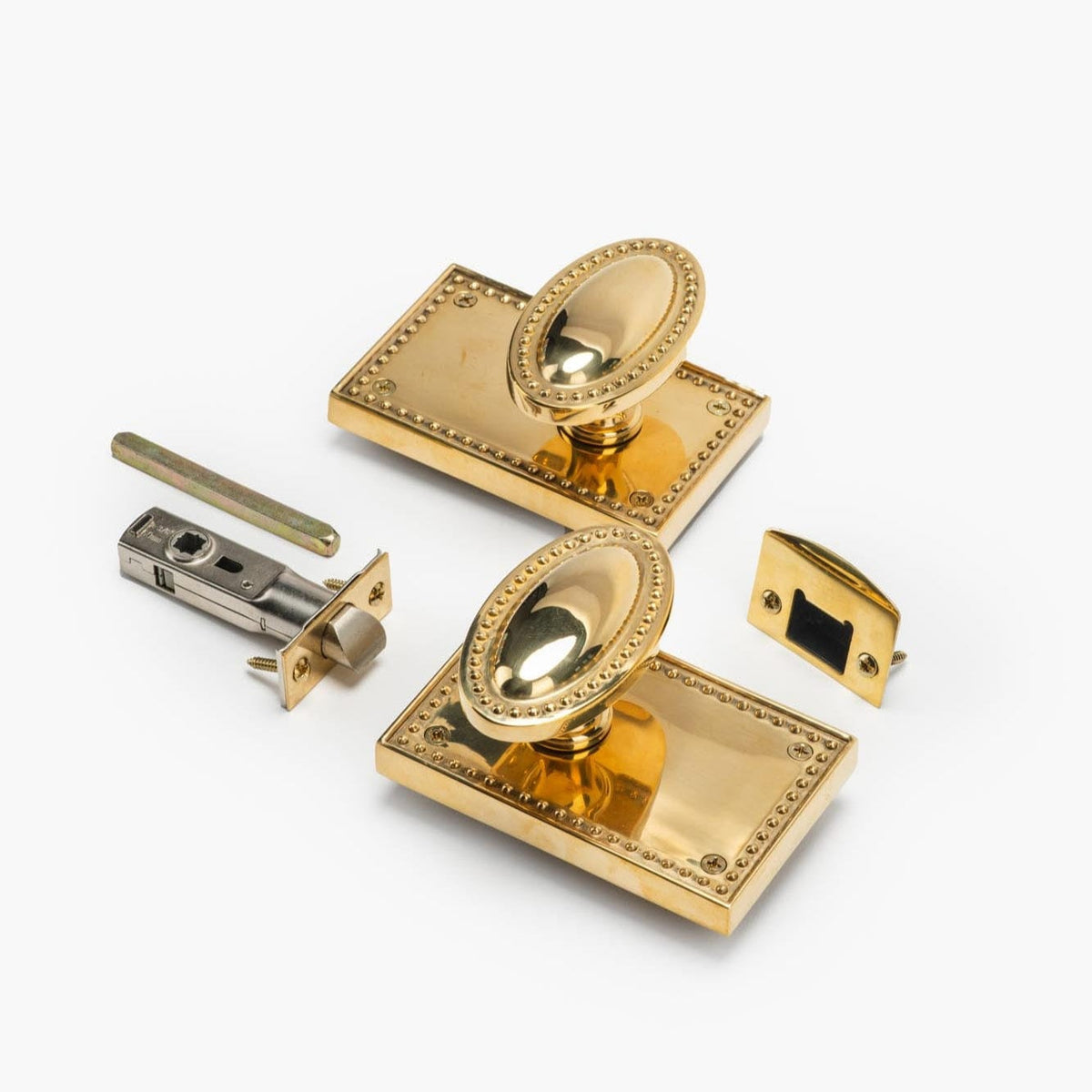 Louis Horizontal Passage Door Knob Set - Unlacquered Brass