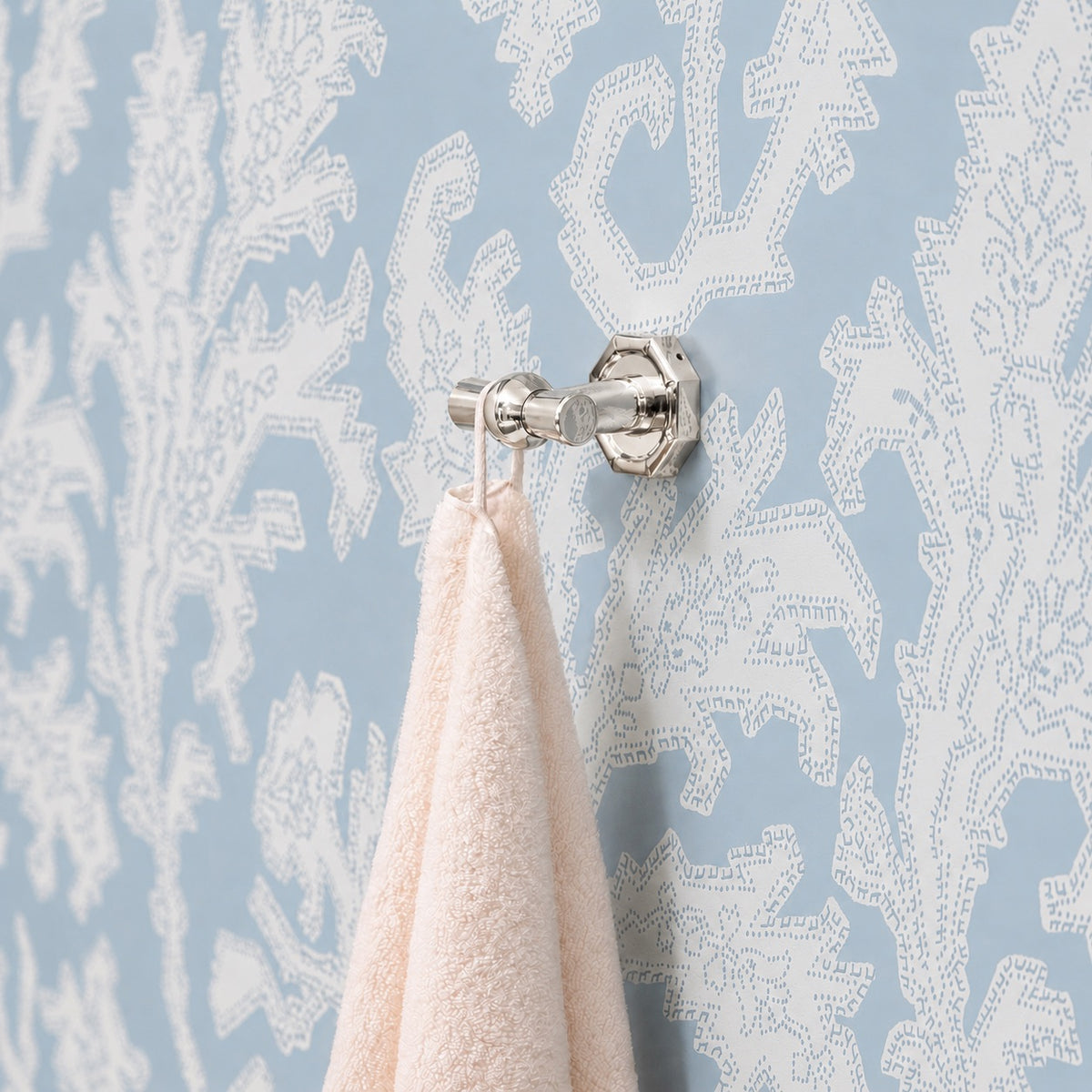 Bamboo Brass Double Hook - Polished Nickel