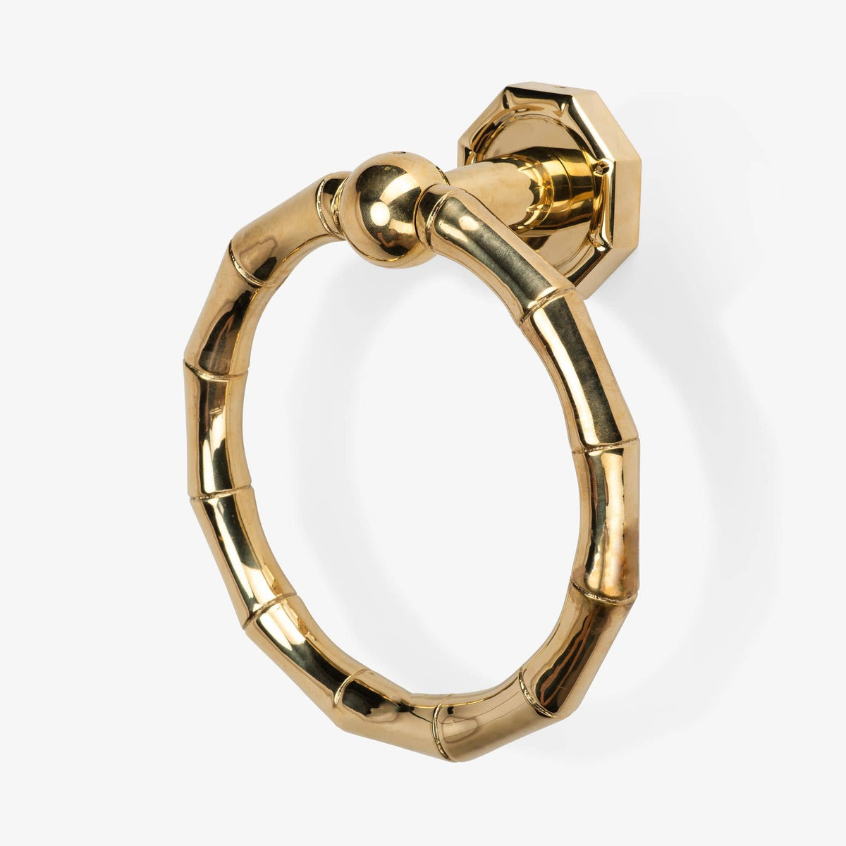 Bamboo 7" Brass Towel Ring - Unlacquered Brass