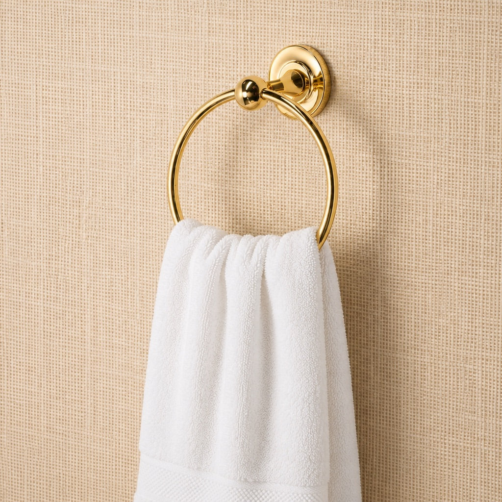 Cosmos 7" Brass Towel Ring - Polished Brass