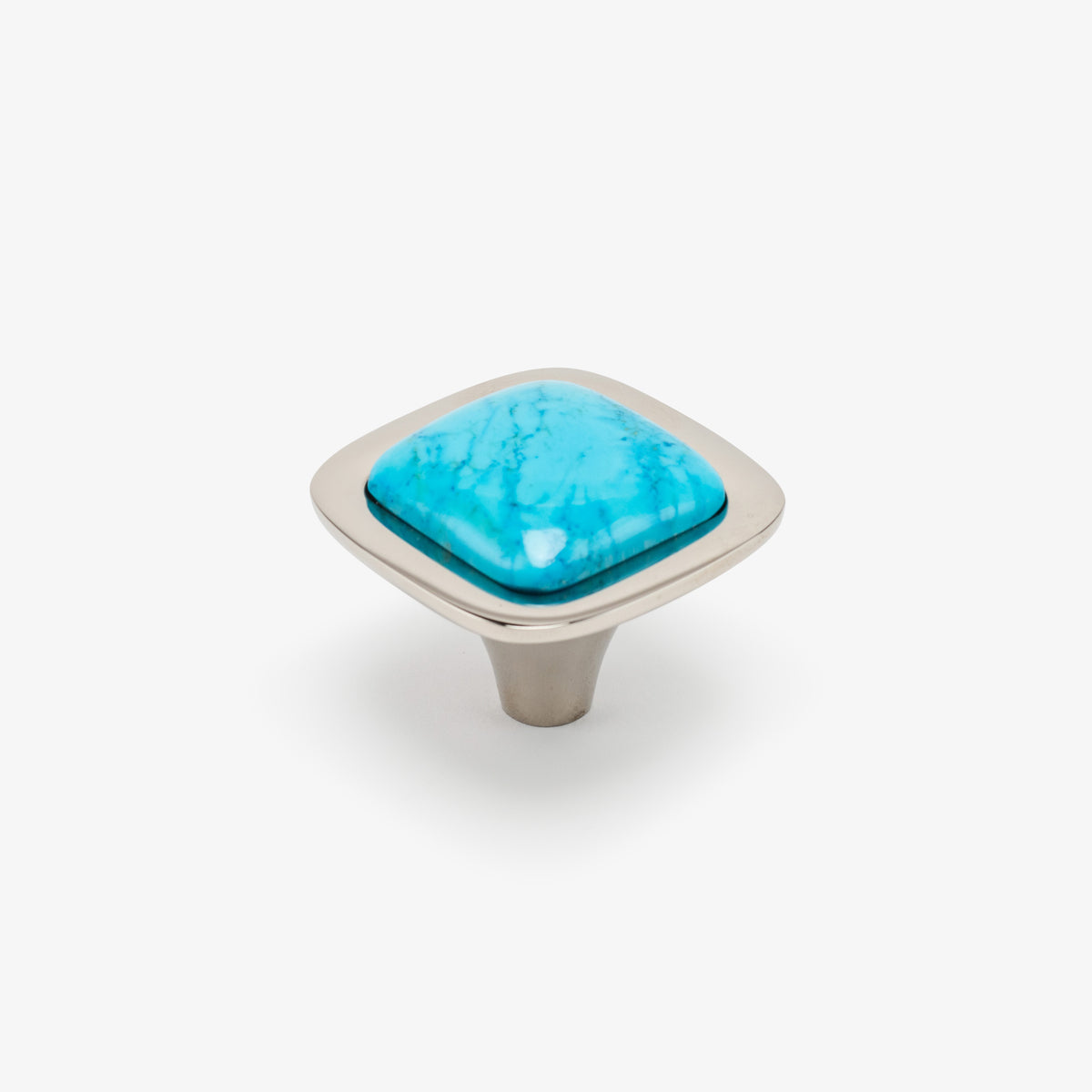 Benson 1.75" Turquoise Knob - Polished Nickel
