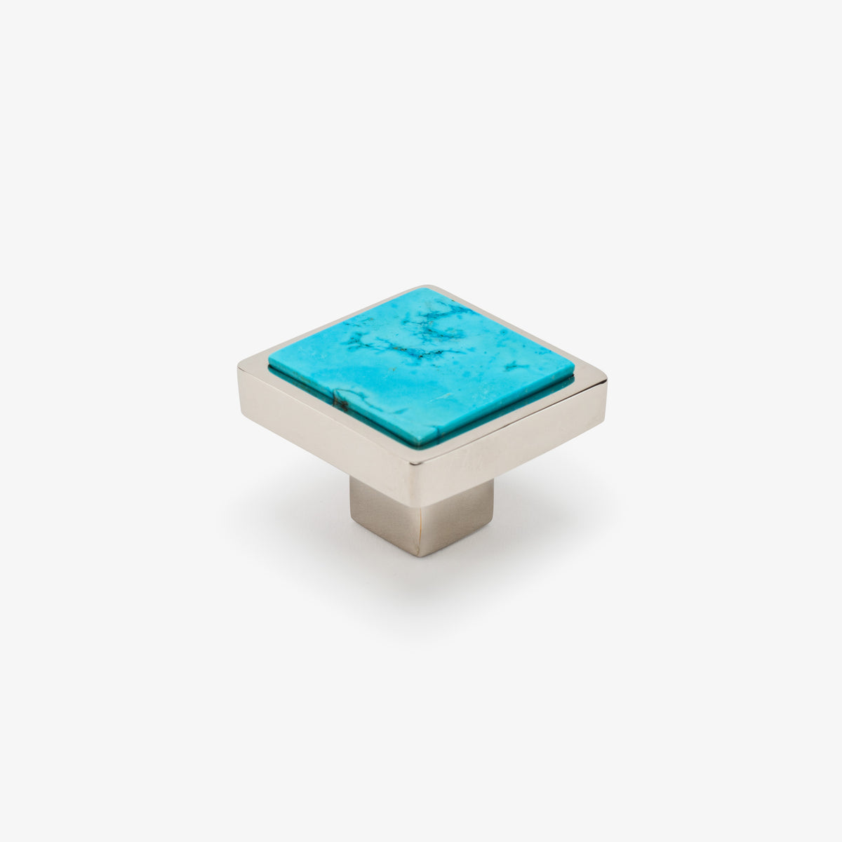 Horne Turquoise Knob - Polished Nickel