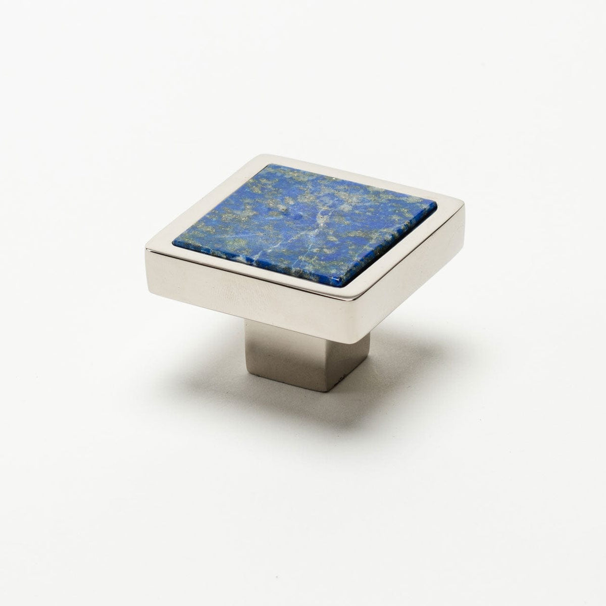 Horne Custom Knob - Polished Nickel#Gemstone_Lapis