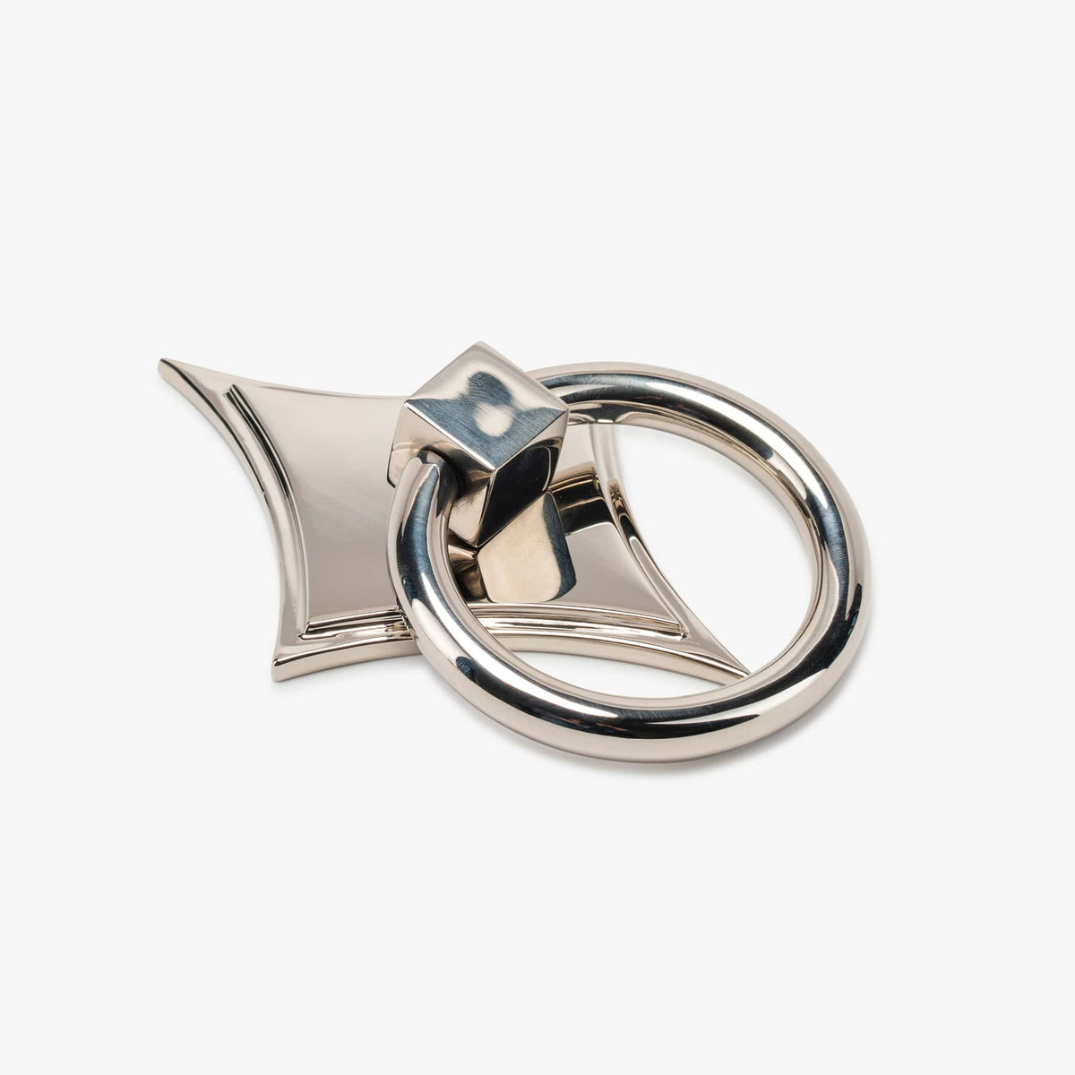 Porter Solid Brass Ring Pull w/ Asteroid 4.75" Backplate