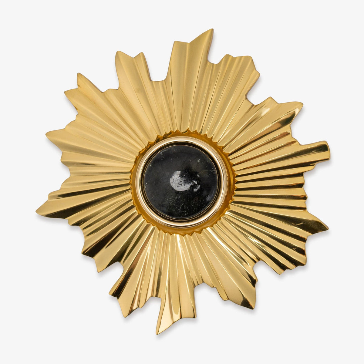 Lane 1.40" Custom Knob w/ Starburst 5.20" Backplate - Polished Brass#Gemstone_Labradorite