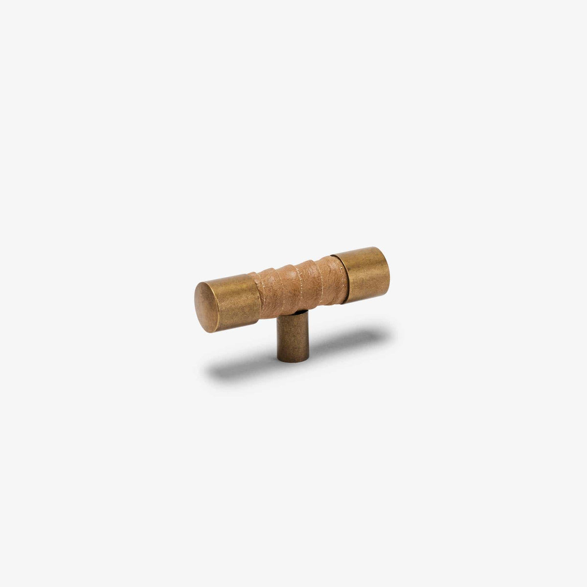 Lexington 3" Wrapped T Pull - Burnished Brass - Espresso