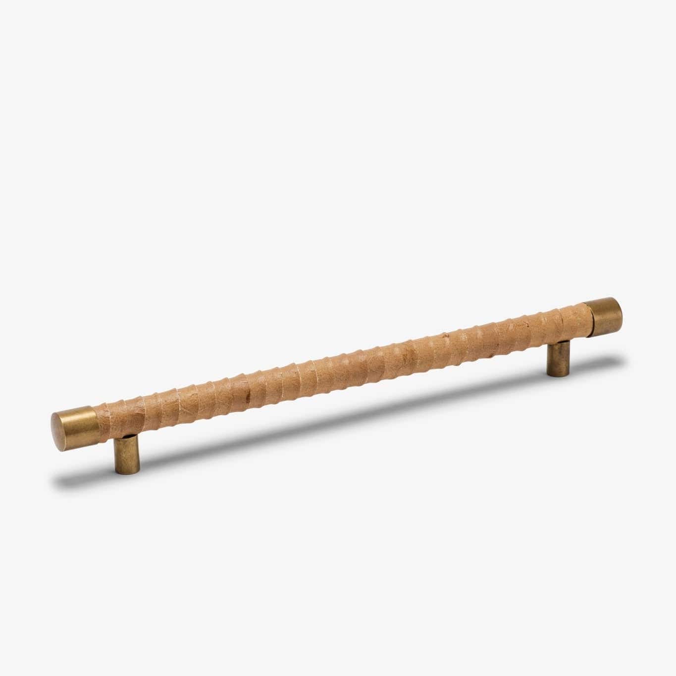 Lexington Wrapped Bar Pull (10" c-c) - Burnished Brass - Espresso