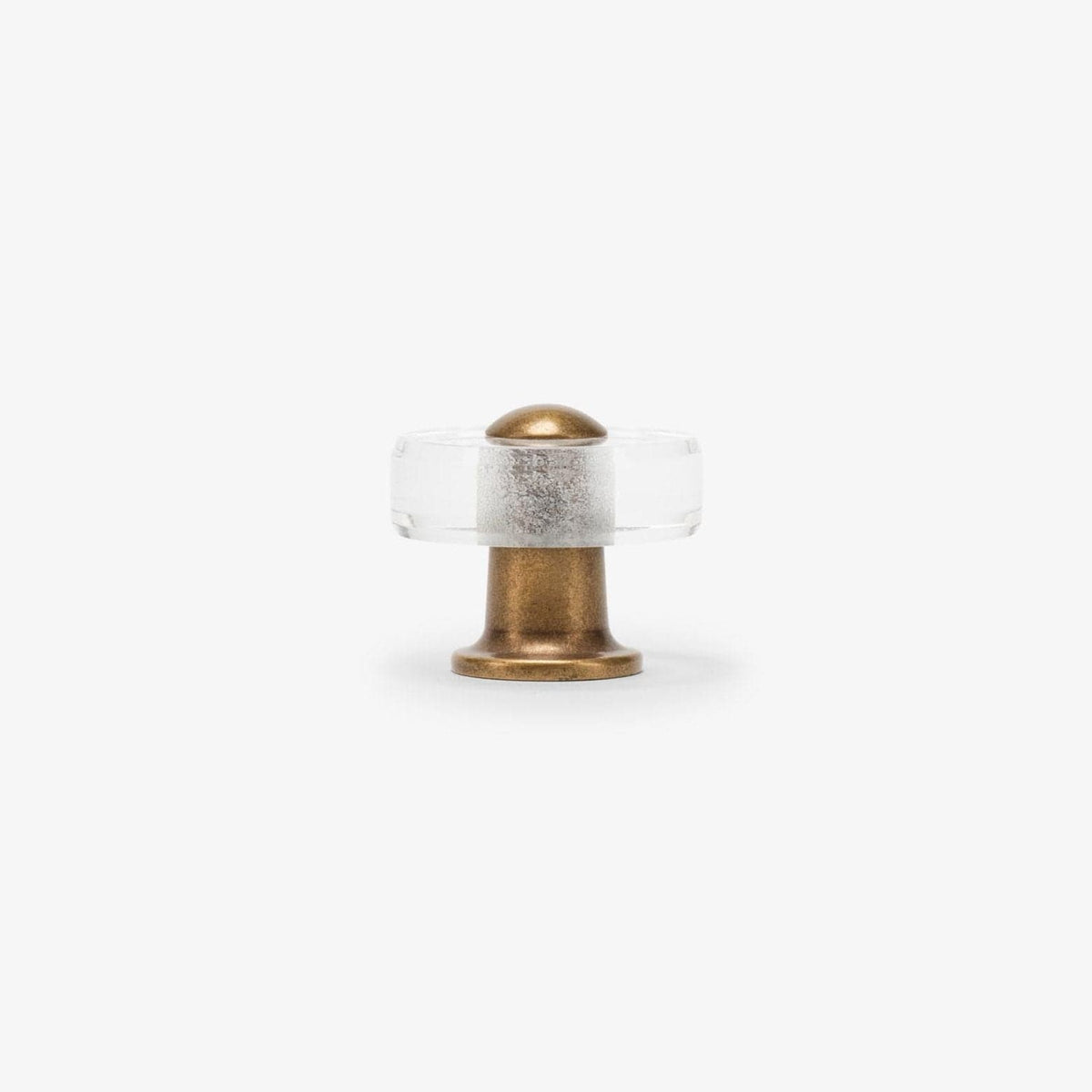 Glasgow Lucite Knob - Burnished Brass