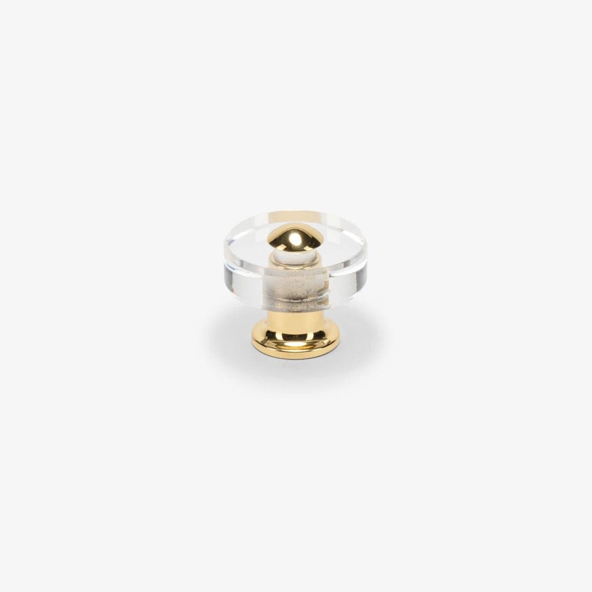 Glasgow Lucite Knob - Polished Brass#Size_1.25"