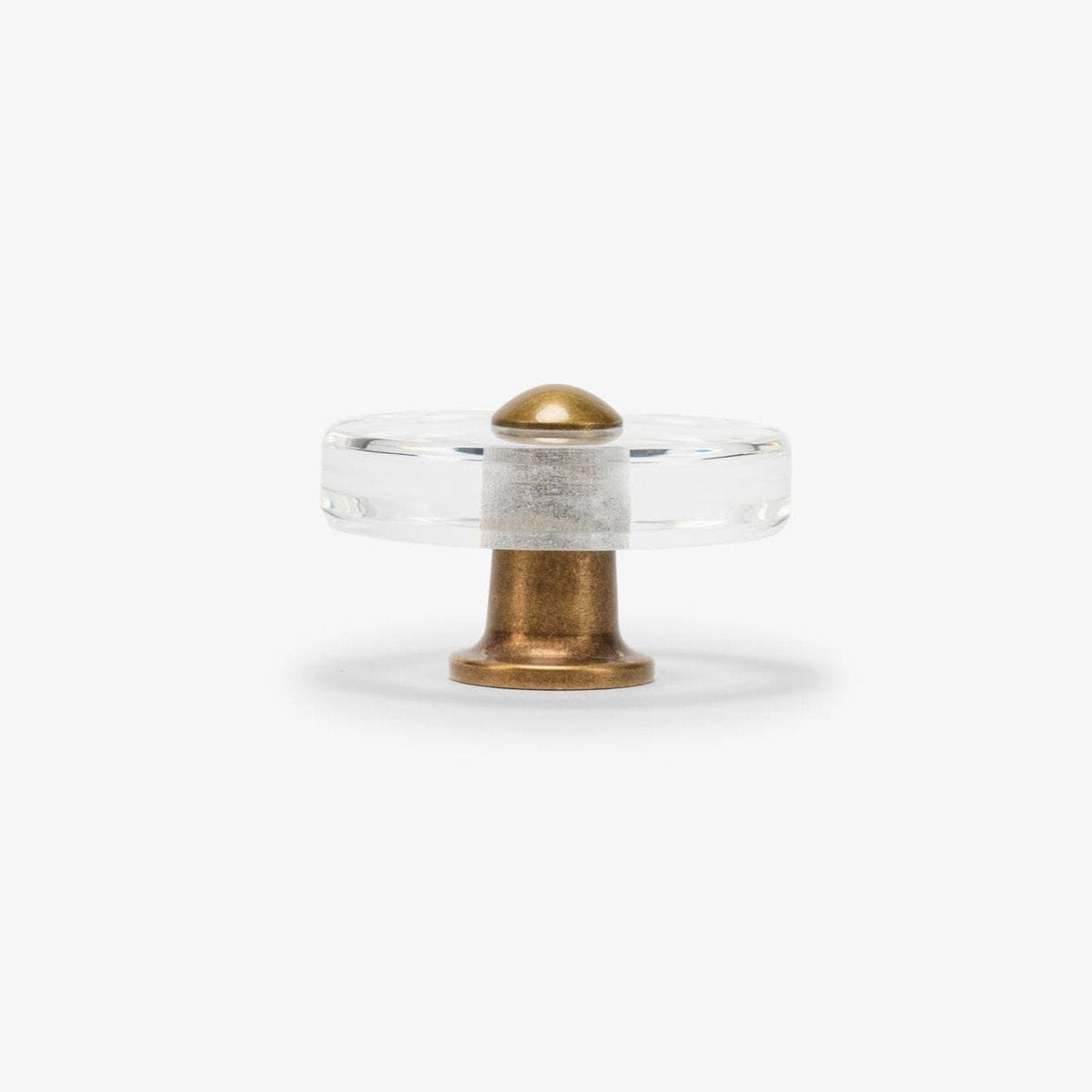 Glasgow Lucite Knob - Burnished Brass