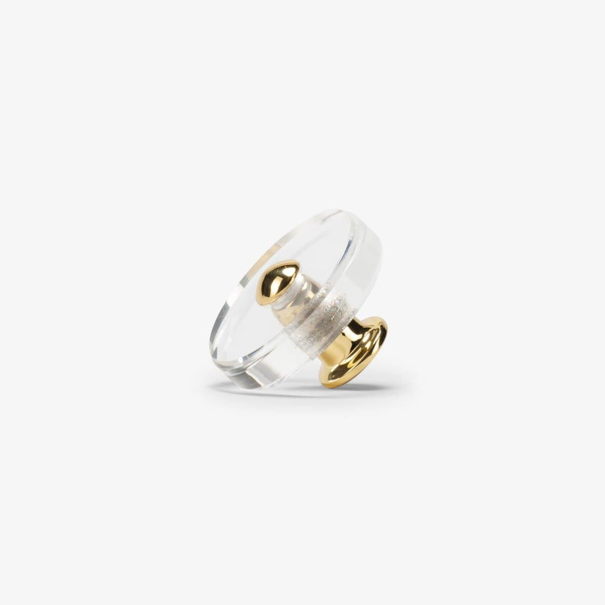 Glasgow Lucite Knob - Polished Brass