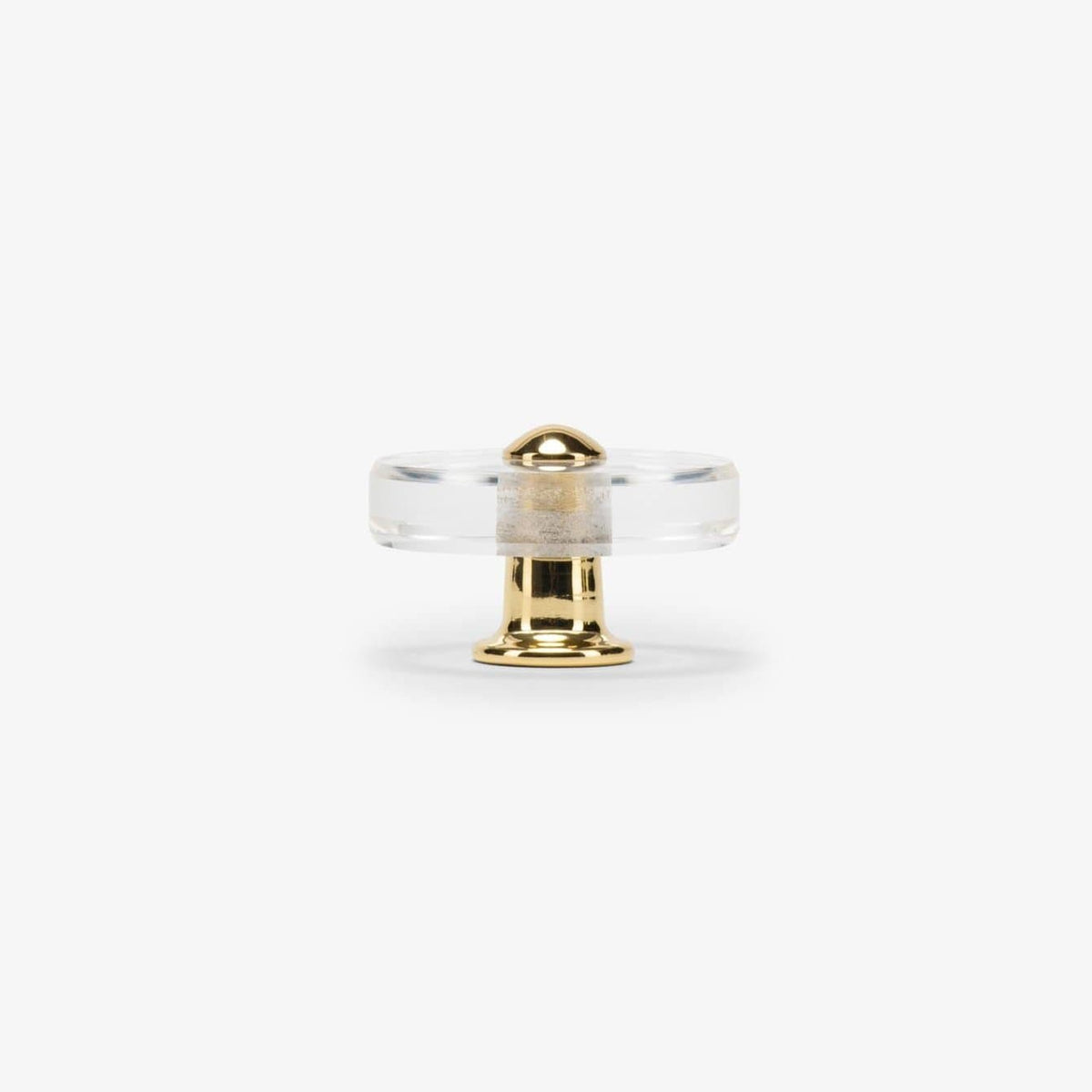 Glasgow Lucite Knob - Polished Brass
