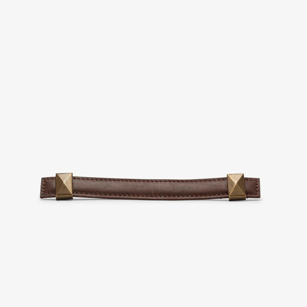 Lexington Leather Pull (6.75" c-c) - Burnished Brass - Oatmeal
