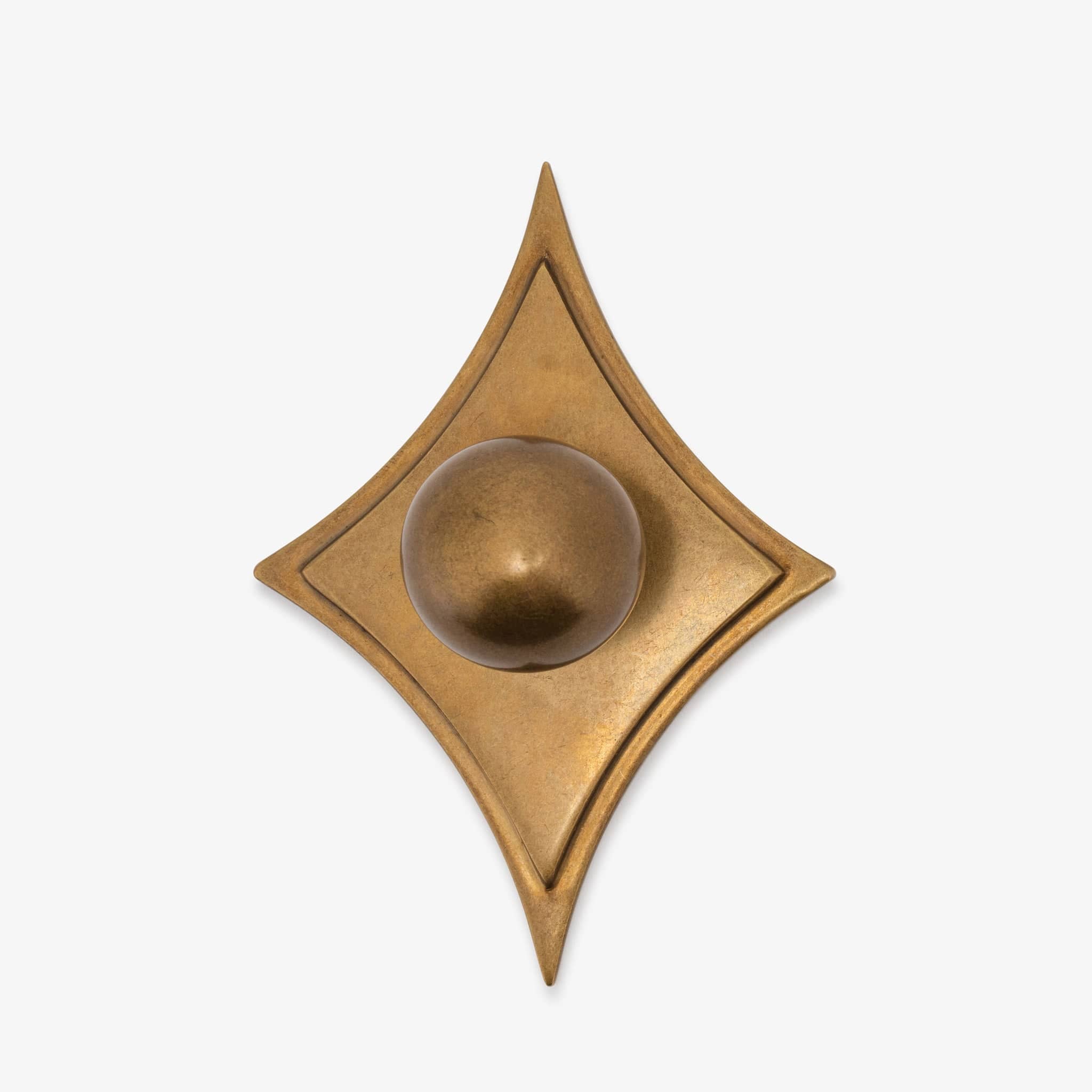 Cosmos 1.25" Knob w/ Asteroid Backplate - Burnished Brass