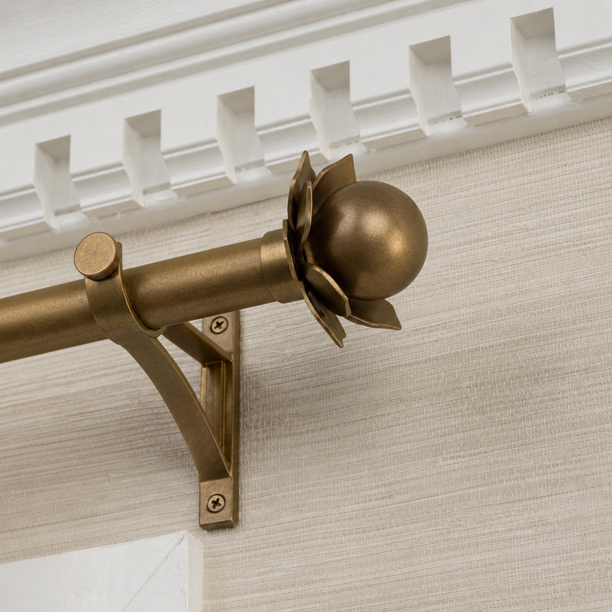 Charlotte Finial Set – Burnished Brass#Size_1.75"#Fits Rod Diameter_1"
