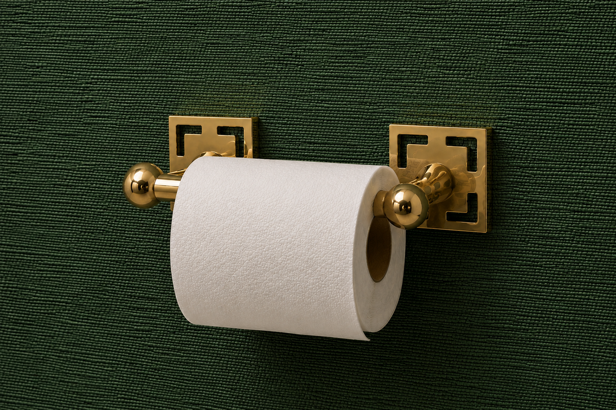 Benson Brass Spring Bar Toilet Paper Holder - Polished Nickel