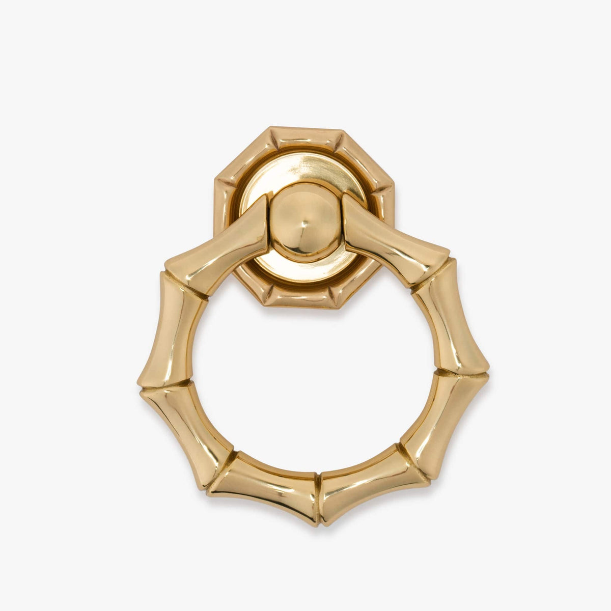 Bamboo Ring Pull w/ Bamboo 1.60" Backplate - Polished Brass