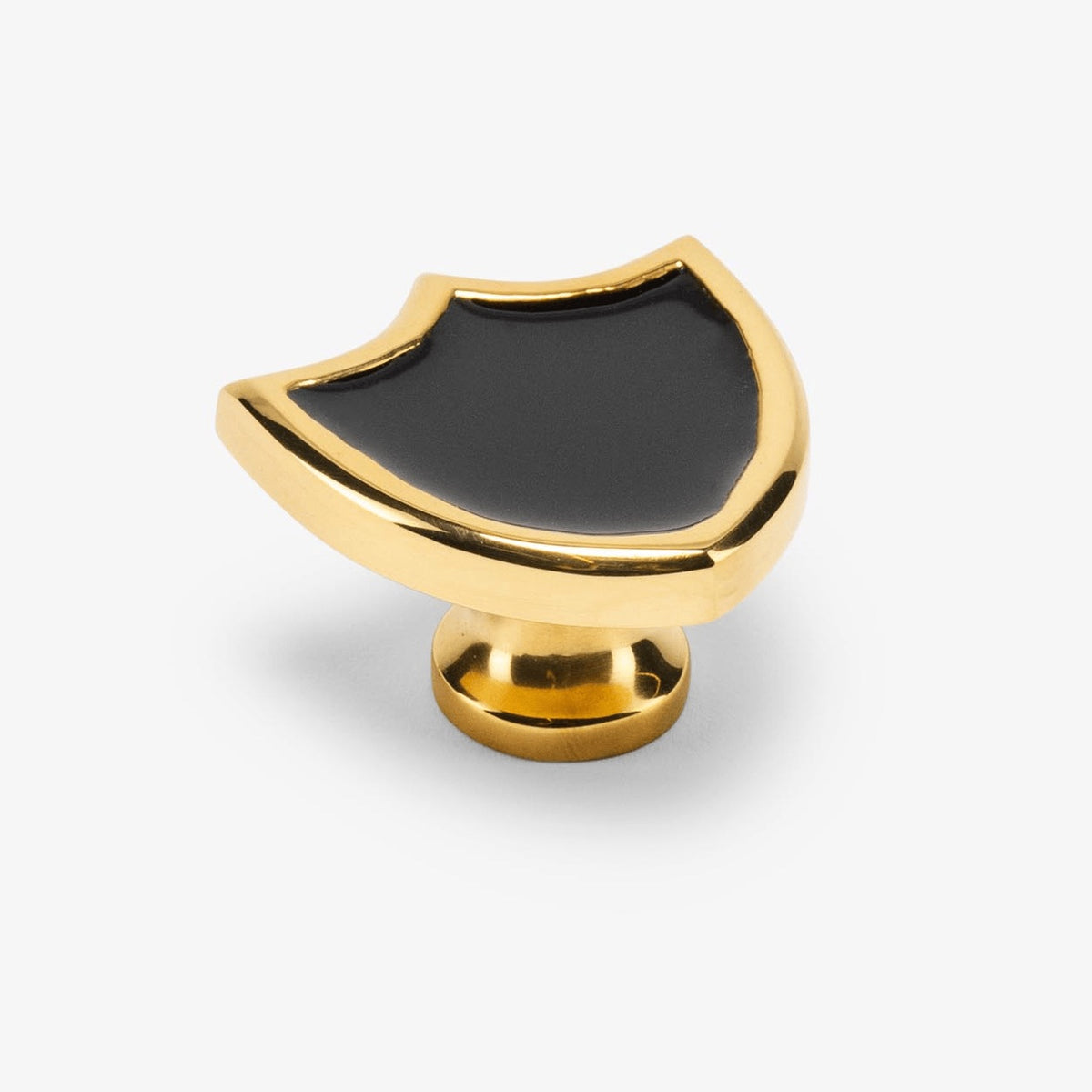 Crest Enamel Knob - Polished Brass