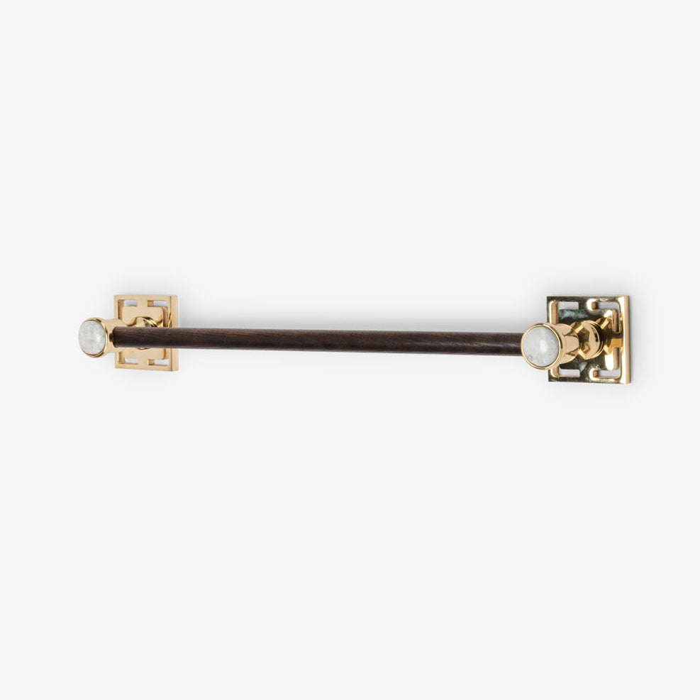 Benson Custom Wood Towel Bar - Polished Brass