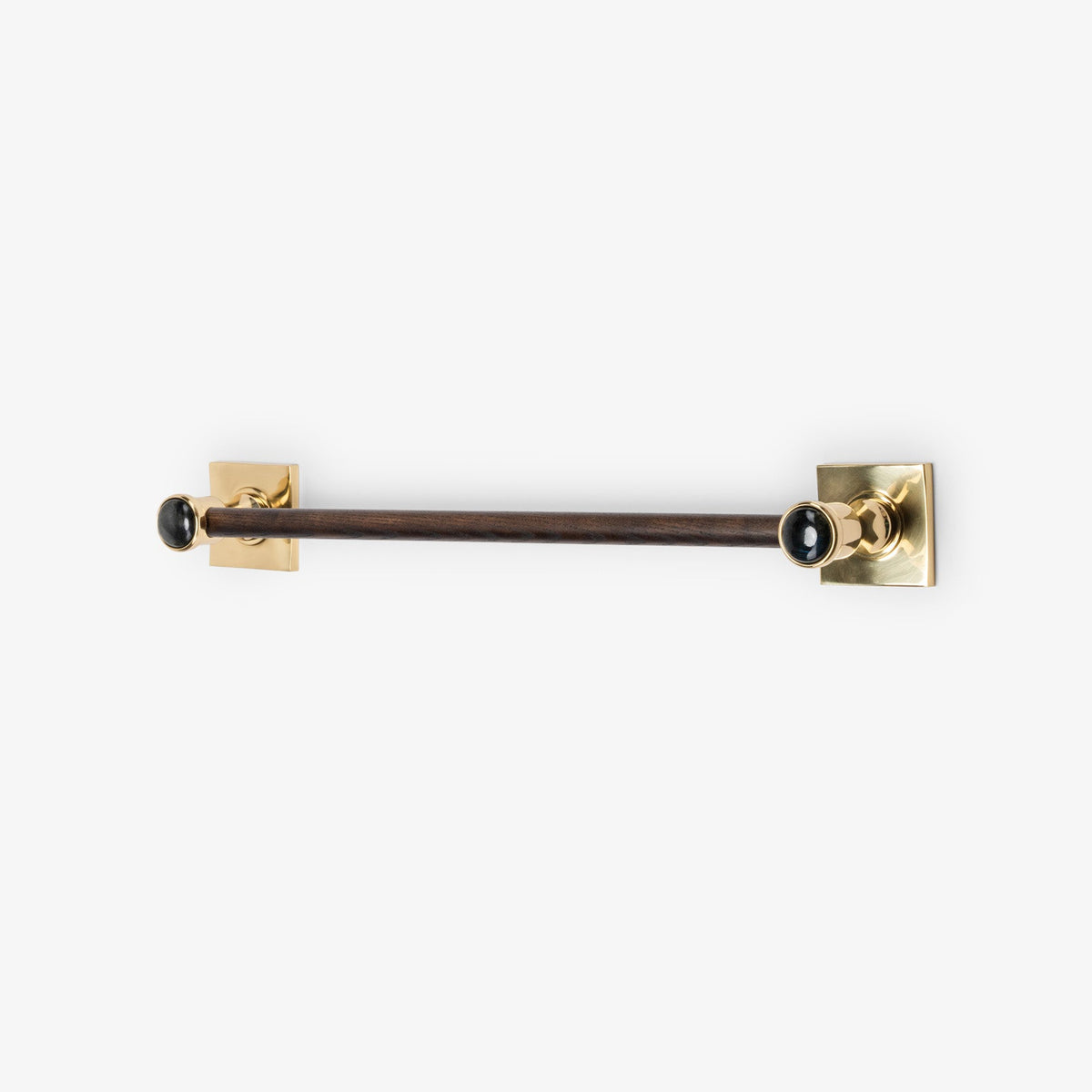 Astor Custom Wood Towel Bar - Polished Brass