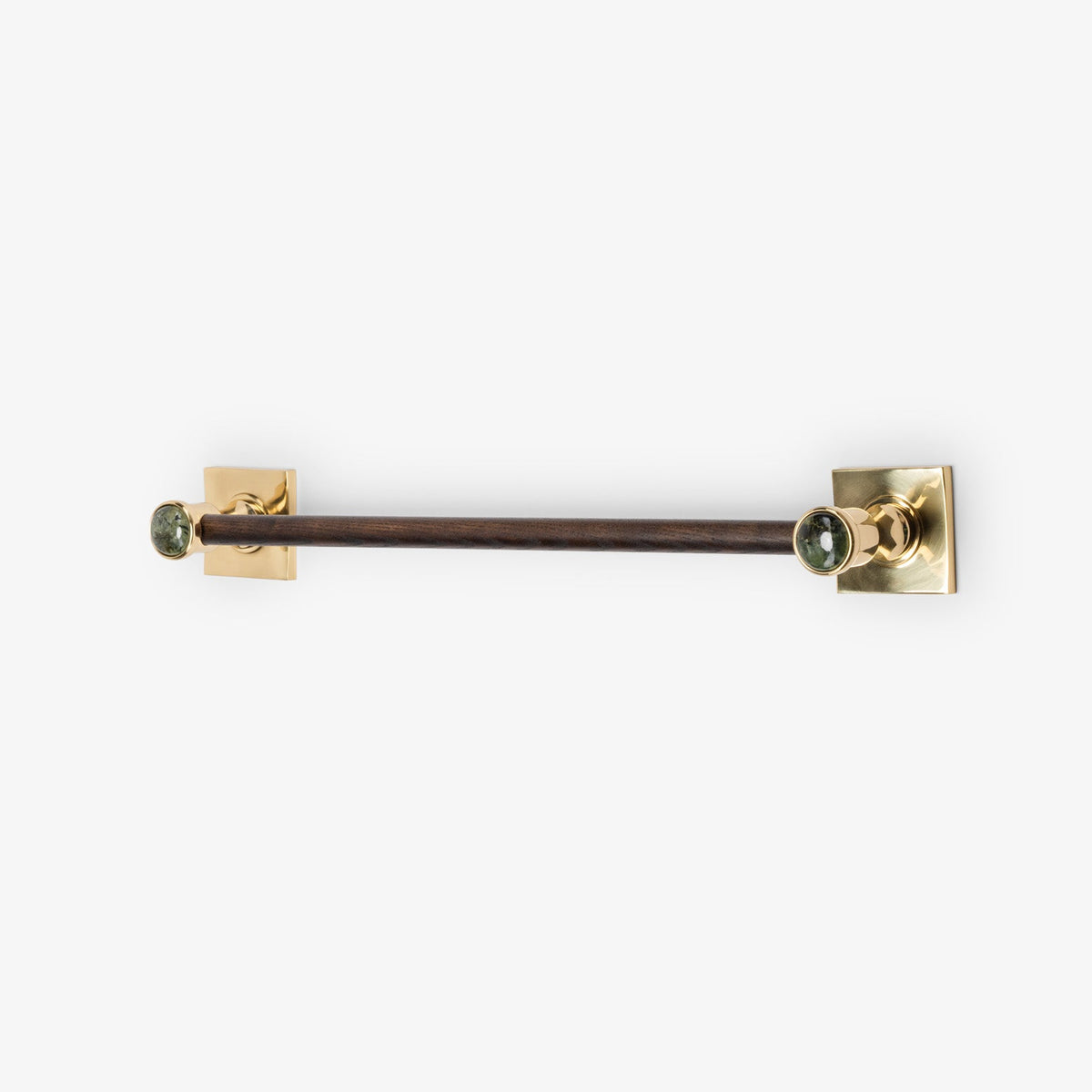 Astor Custom Wood Towel Bar - Polished Brass