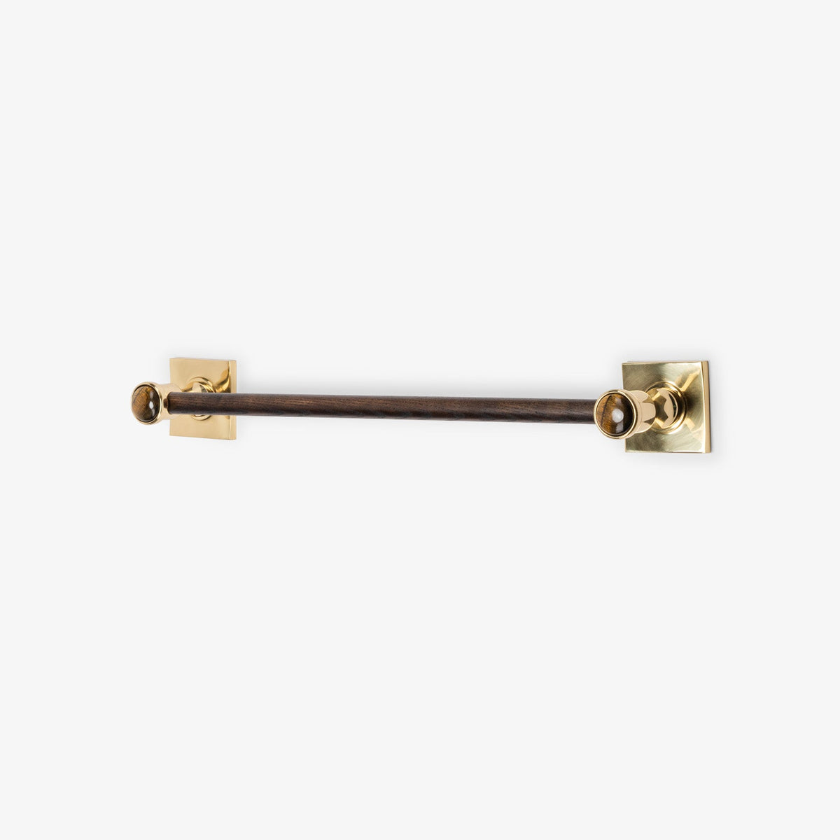 Astor Custom Wood Towel Bar - Polished Brass#Size_18" c-c#Gemstone_Tiger's Eye