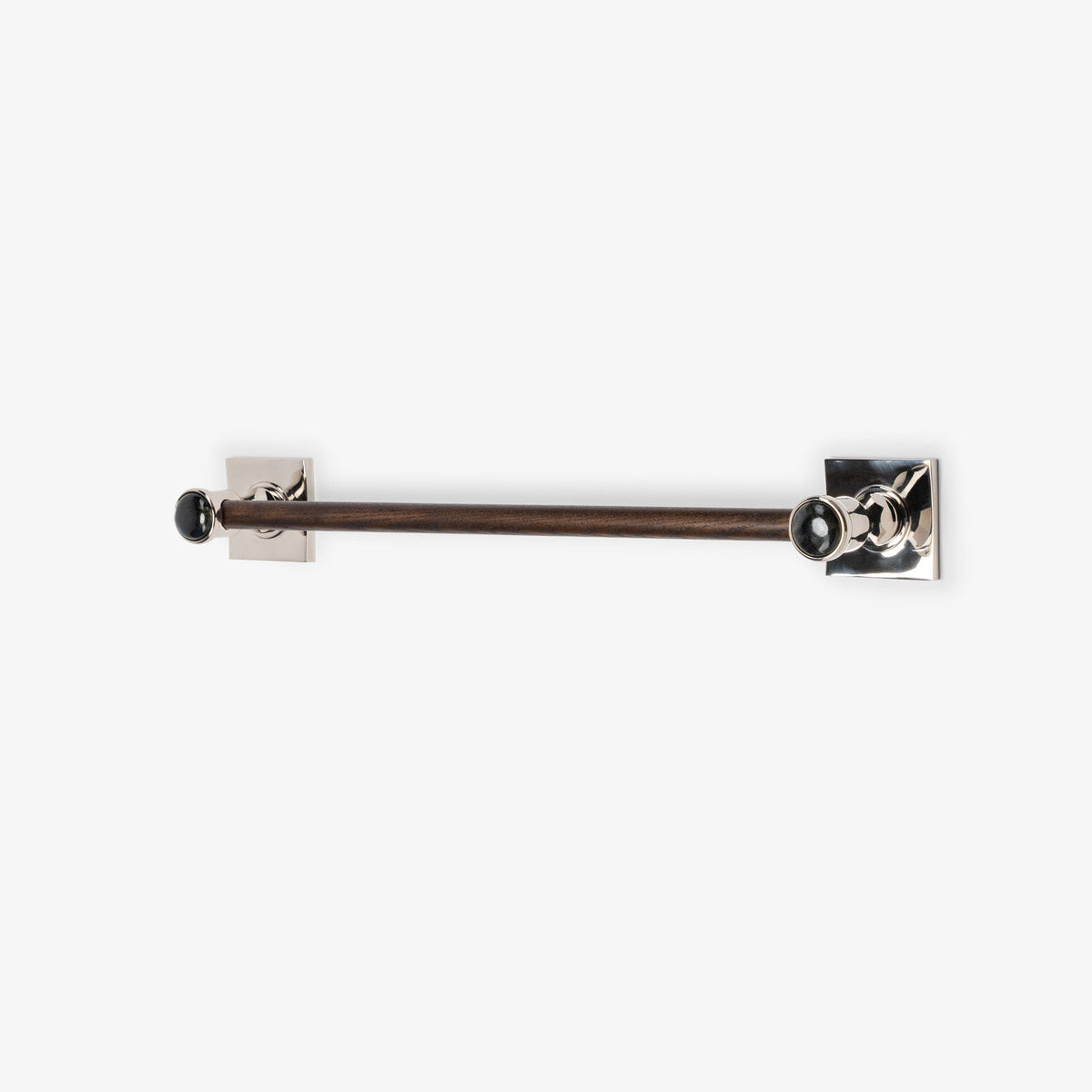 Astor Custom Wood Towel Bar - Polished Nickel