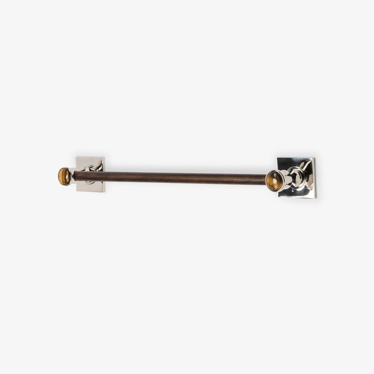 Astor Custom Wood Towel Bar - Polished Nickel