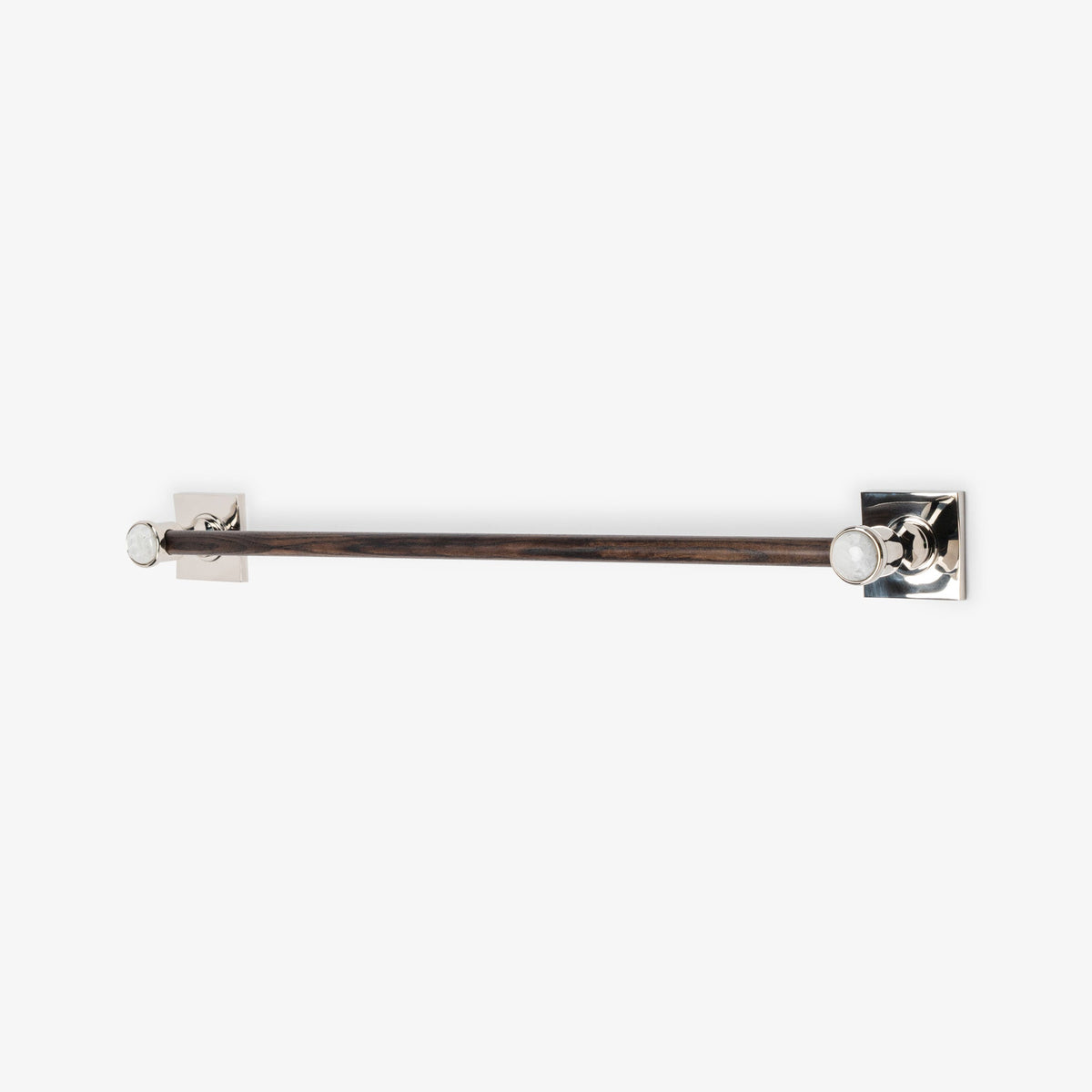 Astor Custom Wood Towel Bar - Polished Nickel