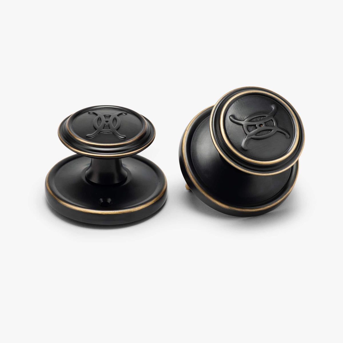 Valencia Logo Passage Door Knob Set - Oil Rubbed Bronze